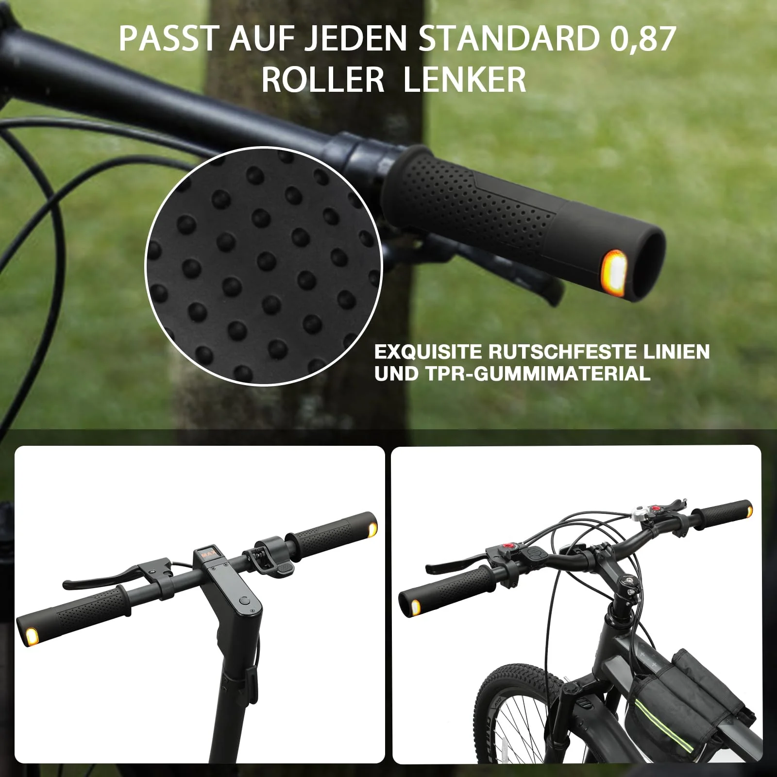 E Scooter Handle Grips Turn Signal, Bicycle Replacement Handlebars Warning Light for Xiaomi M365/Pro2/1S Ninebot G30 Replacement Grip Handlebar, Scooter - Image 2