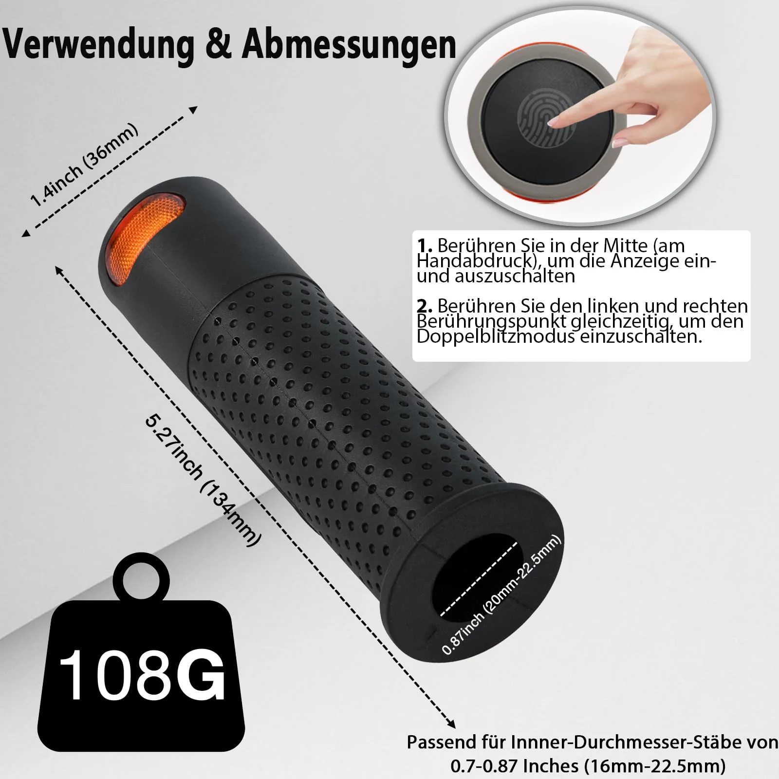 E Scooter Handle Grips Turn Signal, Bicycle Replacement Handlebars Warning Light for Xiaomi M365/Pro2/1S Ninebot G30 Replacement Grip Handlebar, Scooter - Image 6
