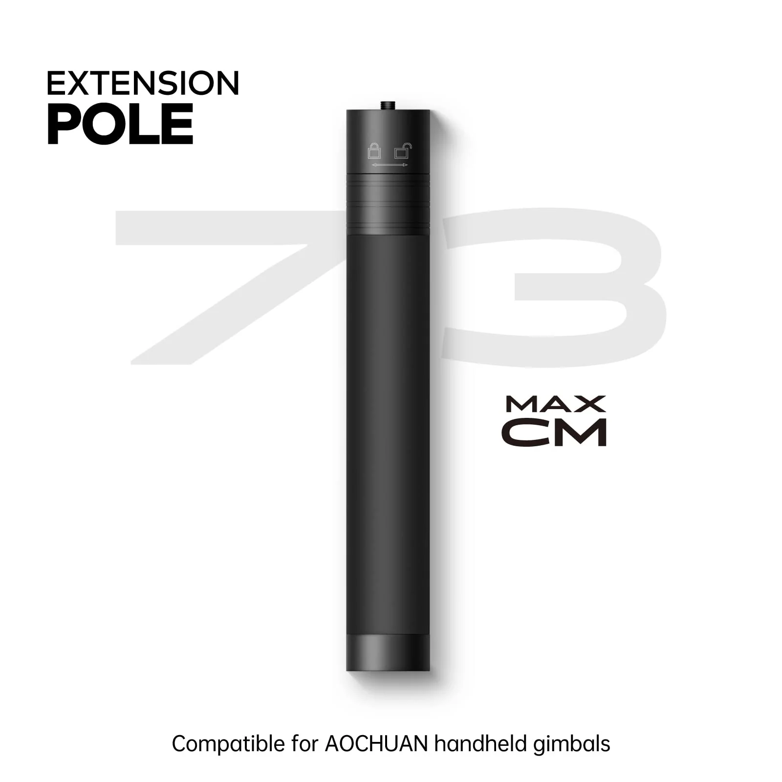 E10 Aluminum Extension Rod 28.7” Adjustable Selfie Stick Compatible with 3-Axis Gimbal, Action Camera, Camera w/ 1/4" Thread Extendable Pole for Videography - Image 5
