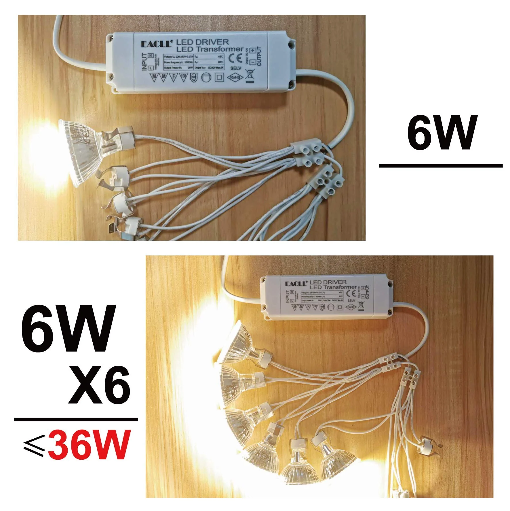 EACLL GU5.3 LED Cool White 6 W Replaces 50 W Halogen MR16 Bulb, Pack of 6, 595 Lumen 6000 K Bulb, AC/DC 12 V Flicker-Free Spotlight, Beam Angle 120 Degree Spot, Non-Dimmable Reflector Lamps 6000 K Cool White Light 6 pcs (pack of 1) 6w - Image 6