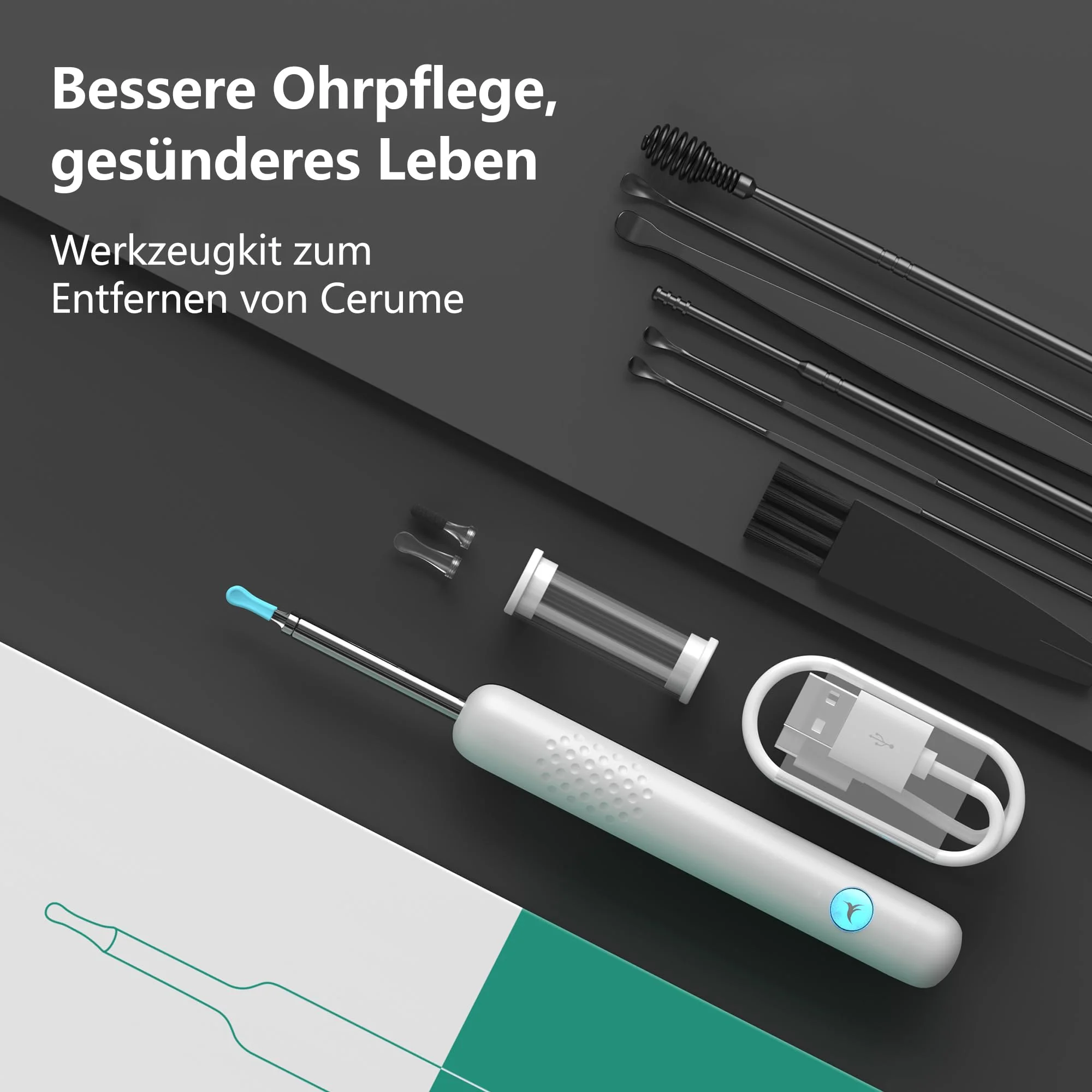 Ear Wax Remover Otoscope: 1080P WiFi Ear Cleaner Camera, IP67 Waterproof Ear Cleaner, 360° Wide Angle Ear Cleaning Camera, 3.5 mm Lens Ear Endoscope with 6 LEDs for iPhone, iPad and Android - Image 9