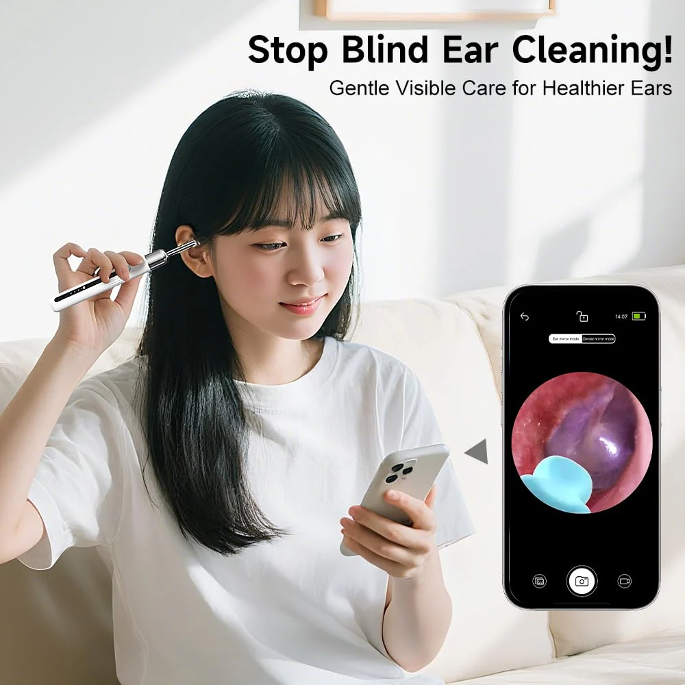 Ear Wax Remover Otoscope, 1080P WiFi Ear Cleaner with UV-C Charging Station, IP67 Waterproof Otoscope Ear with 6 LEDs for iOS and Android Smartphones Digital Ear Scoop with Camera - Image 3