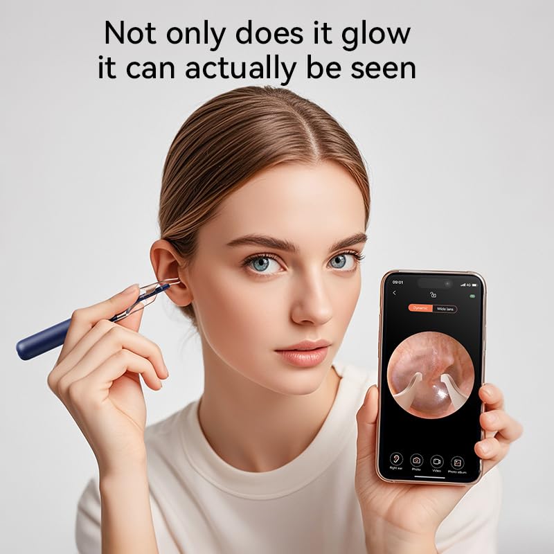 Ear Wax Remover Otoscope, Ear Wax Removal Camera Light Tool Set, 1080P HD WiFi Ear Cleaner with 4 LEDs, IP67 Waterproof & 360° Wide Angle Otoscope Camera, for iPhone, Android, iPad - Image 2