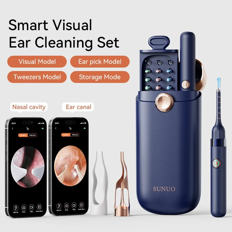 Ear Wax Remover Otoscope, Ear Wax Removal Camera Light Tool Set, 1080P HD WiFi Ear Cleaner with 4 LEDs, IP67 Waterproof & 360° Wide Angle Otoscope Camera, for iPhone, Android, iPad - Image 3