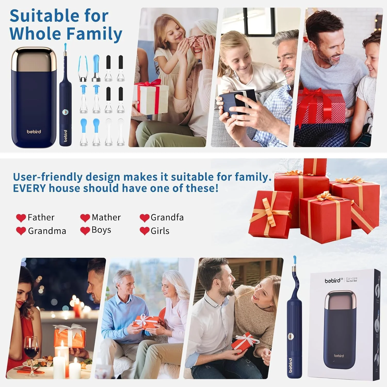Ear Wax Remover Otoscope, Ear Wax Removal Camera Light Tool Set, HD Flexible Ear Cleaner, Painless Visual Tweezers Remover, for Ears/Nose/Neck Examinations, for Adults/Children - Image 7