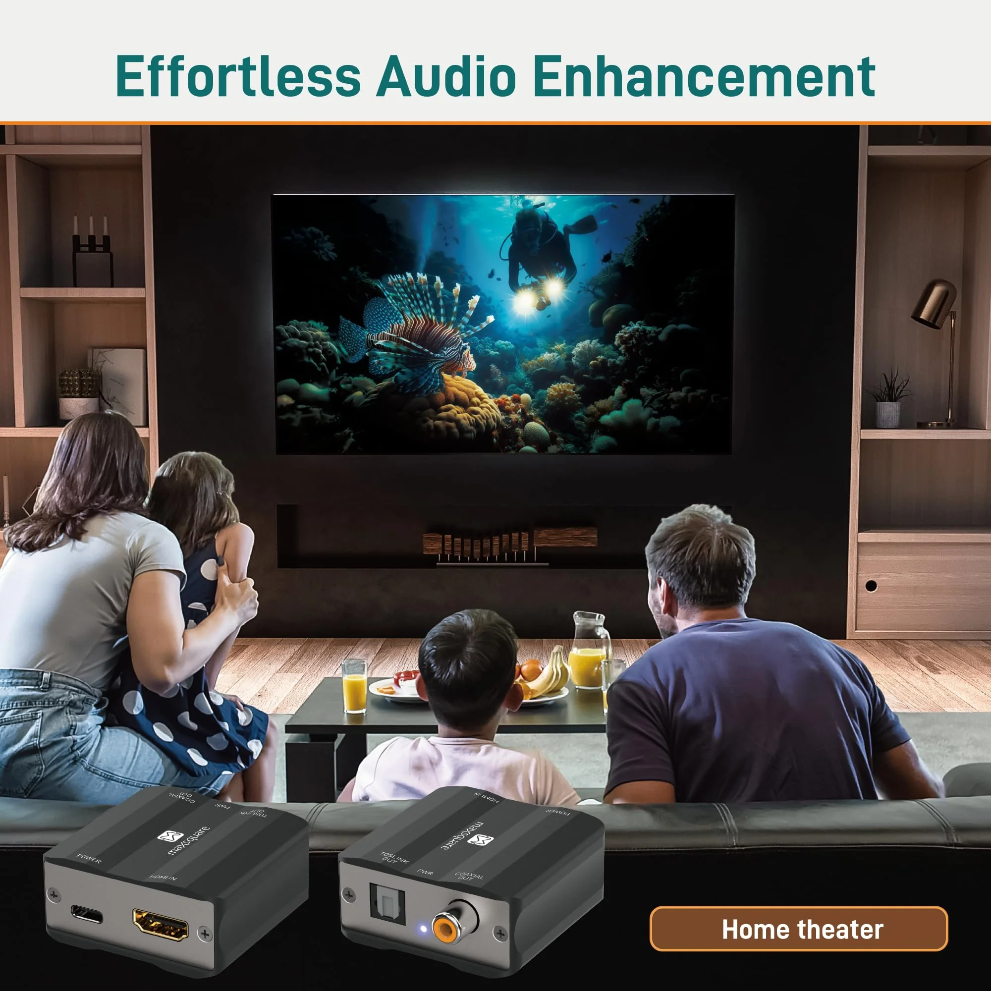 eARC/ARC HDMI to Optical/Coaxial Audio Extractor, eARC/ARC Audio Converter, Aluminum Case, Supports PCM2.0 Dolby5.1 DTS5.1 for TV Soundbar, Headphone, Amplifier, Home Theater, TAA Compliant - Image 7