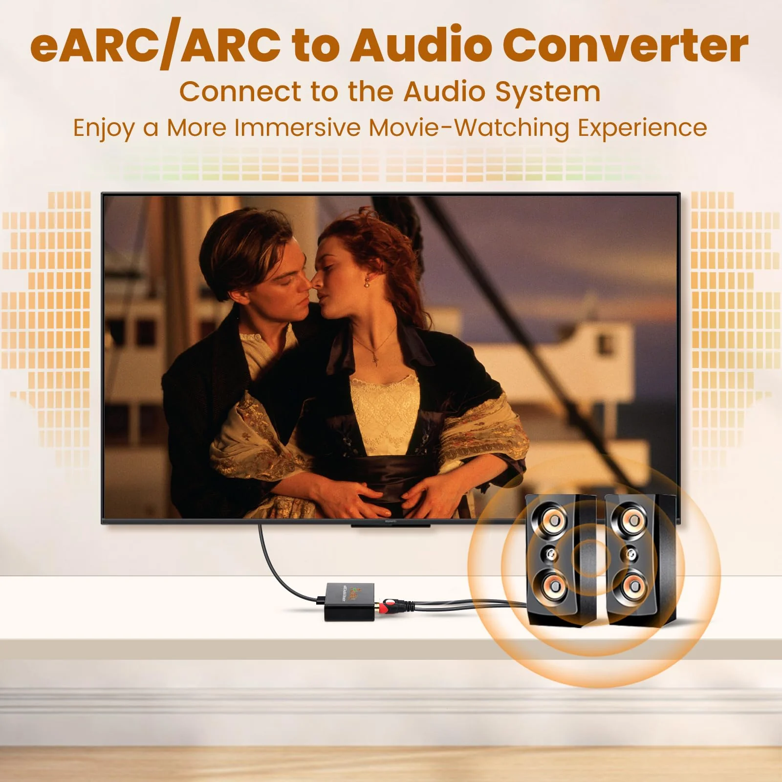 eARC Audio Extractor, eARC Audio Converter to HDMI Optical/SPDIF L/R 3.5mm AUX Sound Extractor, HDMI eARC/ARC to Optical Audio Adapter, for TV to Non-ARC Sound System Soundbar Speaker Amplifier ADF-H103-eARC - Image 3