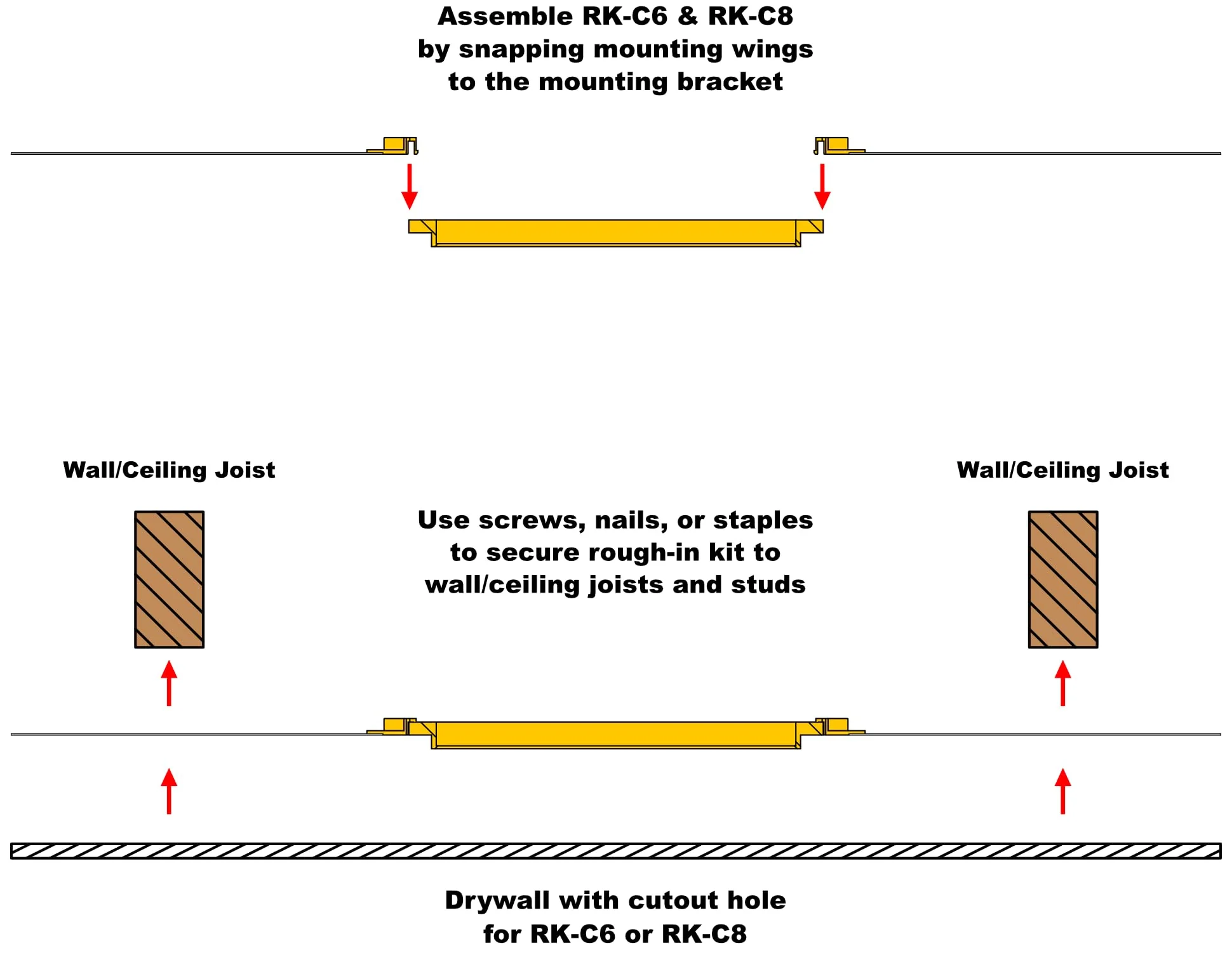 EARTHQUAKE RK-C8 V2 New Construction Rough-in Kit for 8-Inch Ceiling Speakers, One Pair - Image 4