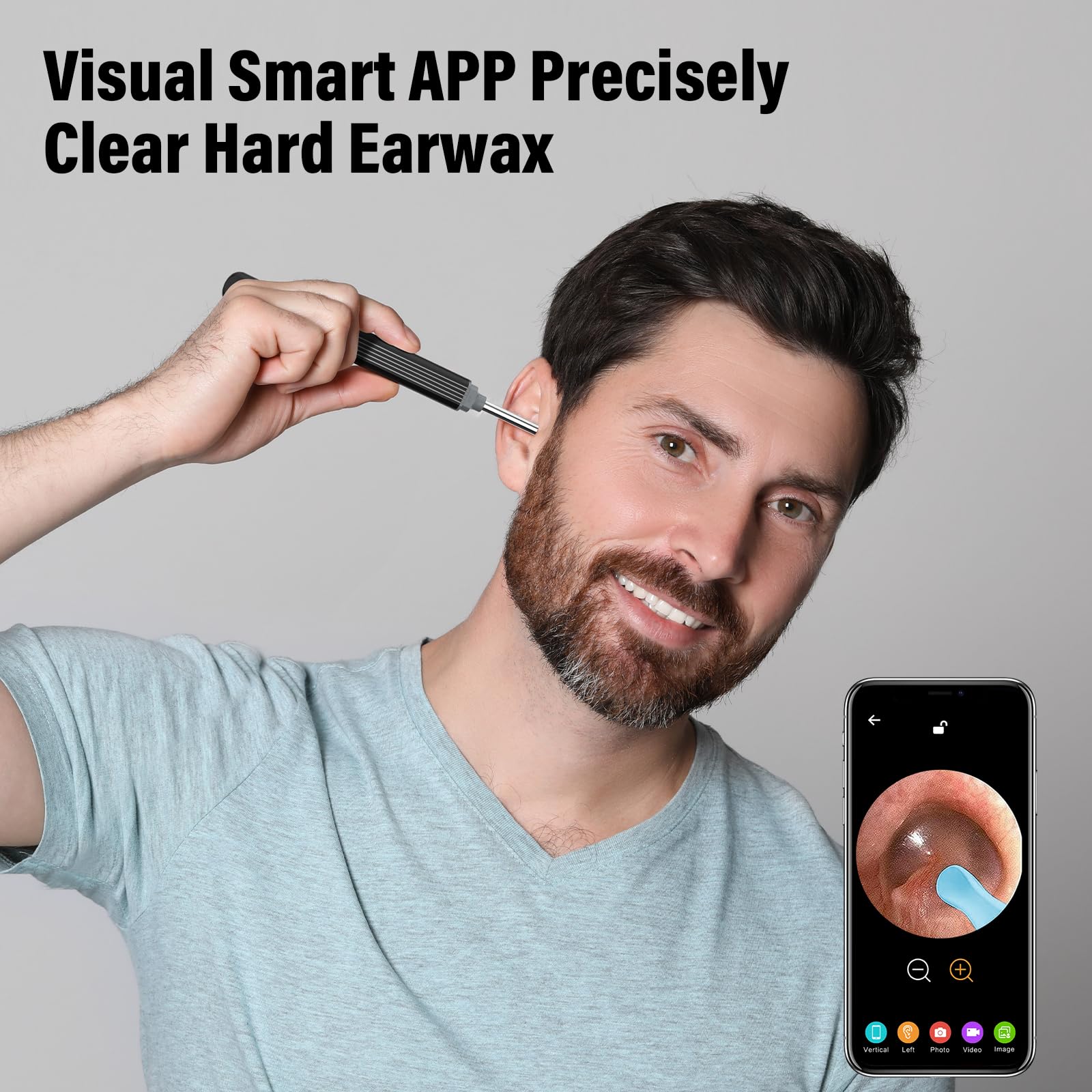 Earwax Remover Otoscope, Morelax 1080P WiFi Ear Cleaner, IP67 Waterproof with 360° Camera, Ear Endoscope with 6 LEDs for iPhone, Android, iPad, Adults, Children and Pets (Black) Black - Image 4