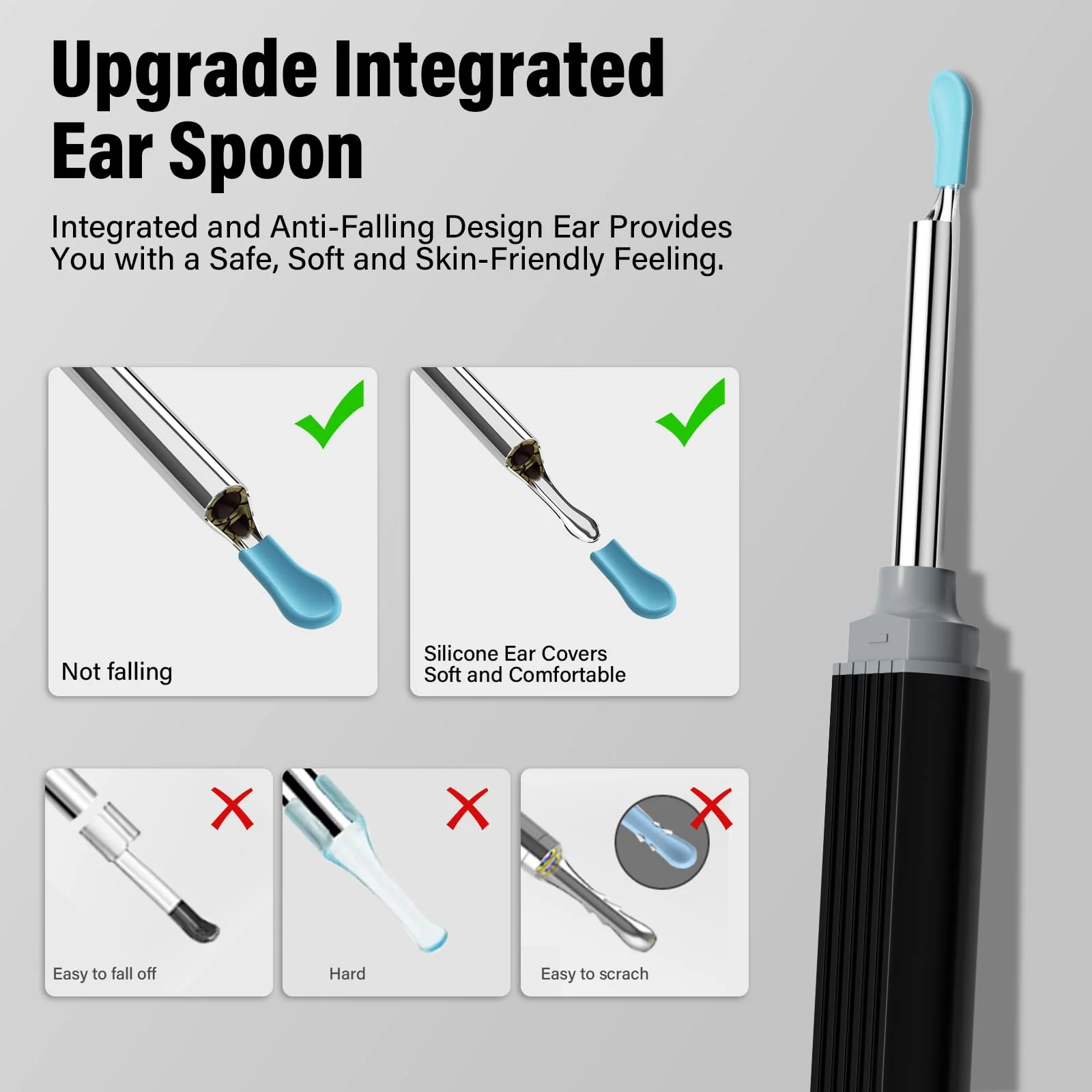 Earwax Remover Otoscope, Morelax 1080P WiFi Ear Cleaner, IP67 Waterproof with 360° Camera, Ear Endoscope with 6 LEDs for iPhone, Android, iPad, Adults, Children and Pets (Black) Black - Image 7