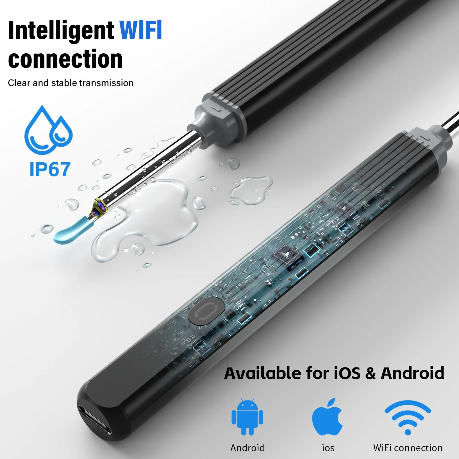 Earwax Remover Otoscope, Morelax 1080P WiFi Ear Cleaner, IP67 Waterproof with 360° Camera, Ear Endoscope with 6 LEDs for iPhone, Android, iPad, Adults, Children and Pets (Black) Black - Image 9