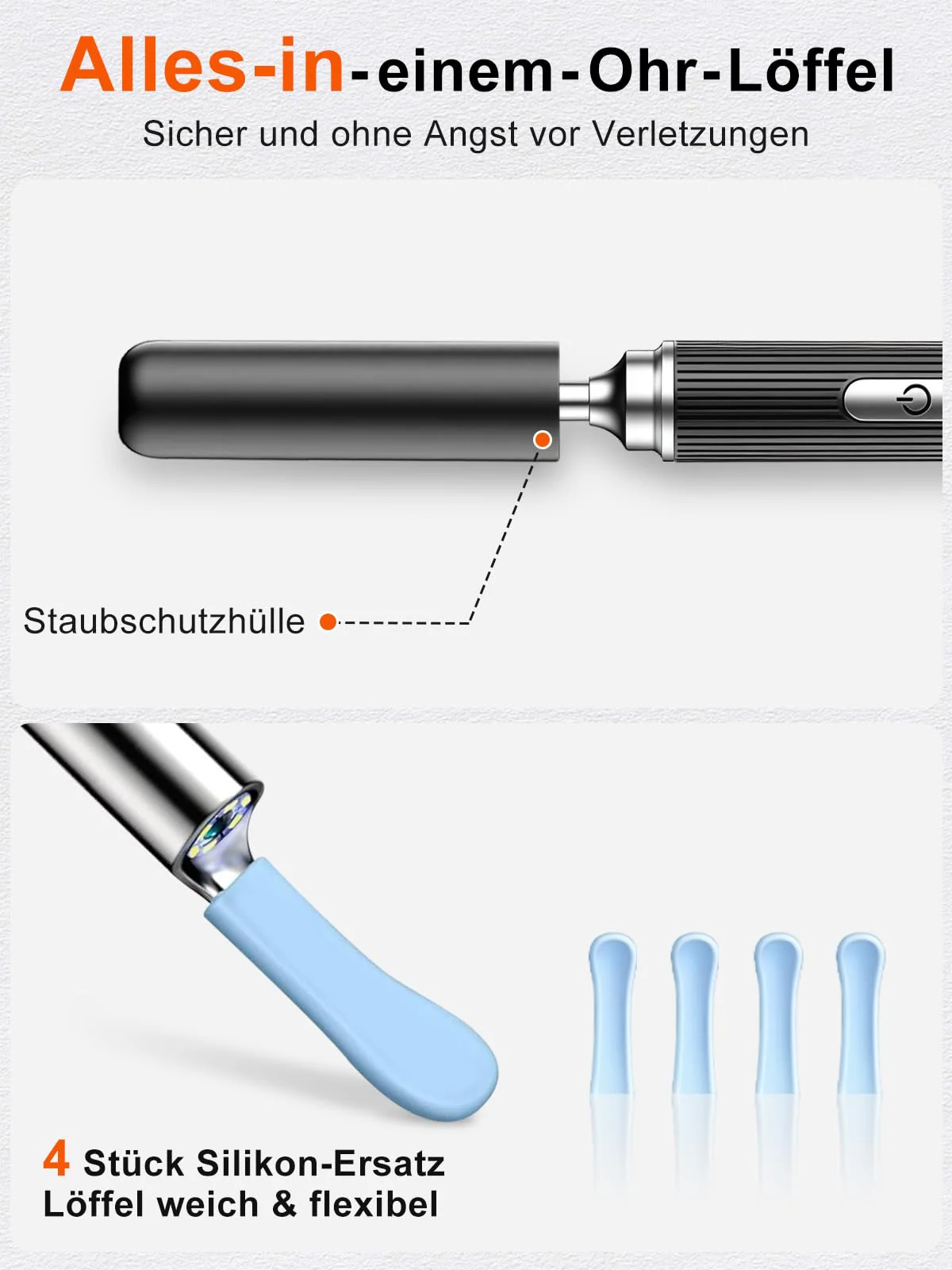 Earwax Remover, PARPAT Ear Cleaner Otoscope with 1080P HD Camera, IP67 Waterproof Ear Mirror 360° Wide Angle 6 LEDs Otoscope with Light, Earwax Removal Kit for iPhone, iPad, Android S16 - Image 6