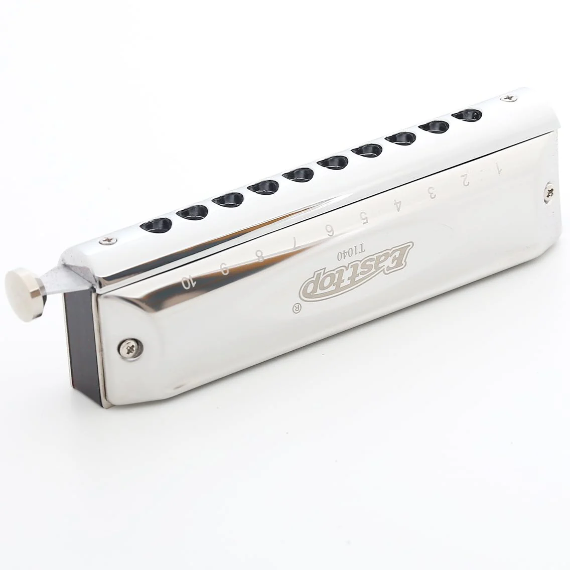 East Top 10 Hole 40 Tones Chromatic Harmonica Key of C, Professional Mouth Organ with Slide for Beginners and All Levels - Image 3