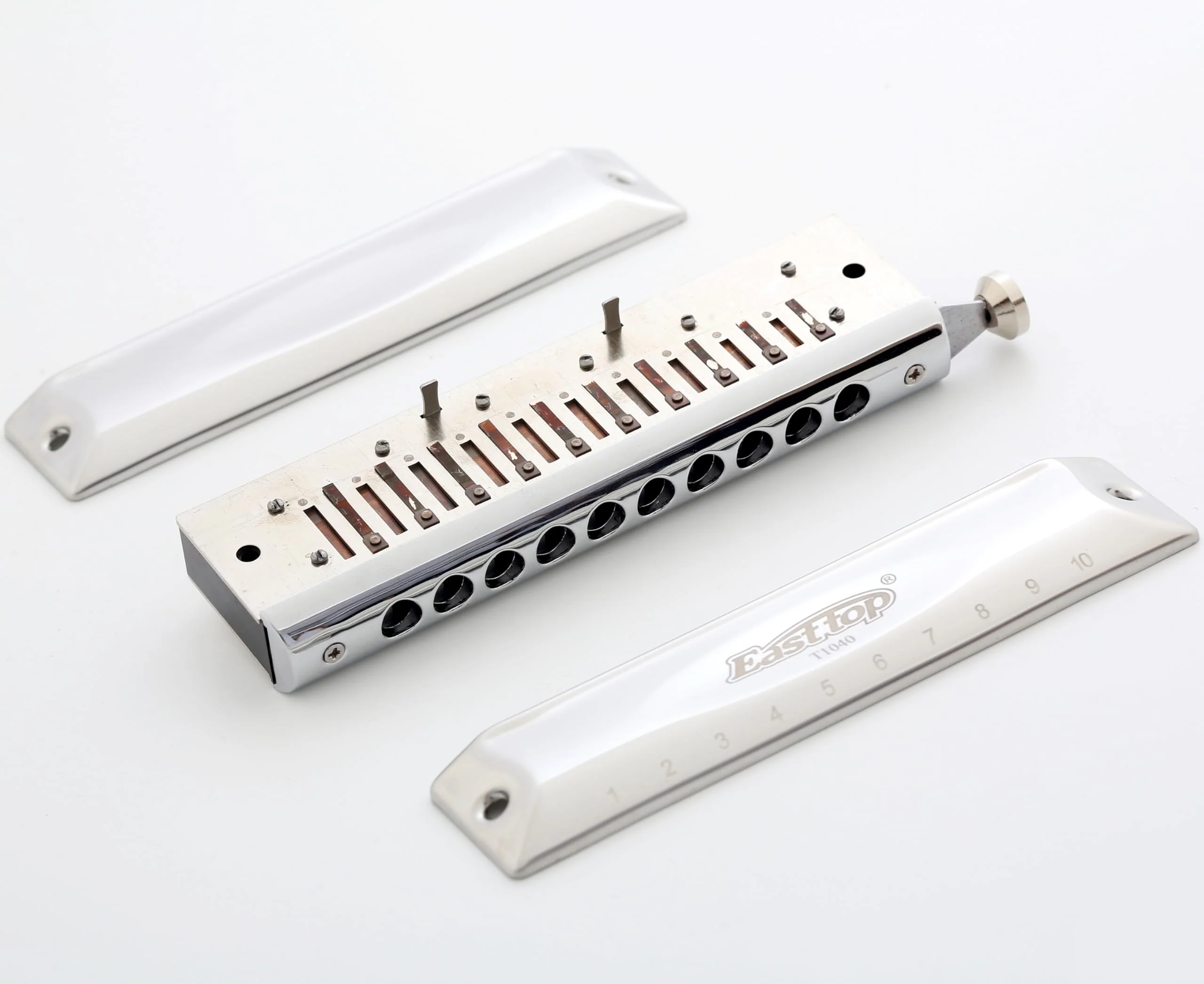 East Top 10 Hole 40 Tones Chromatic Harmonica Key of C, Professional Mouth Organ with Slide for Beginners and All Levels - Image 5
