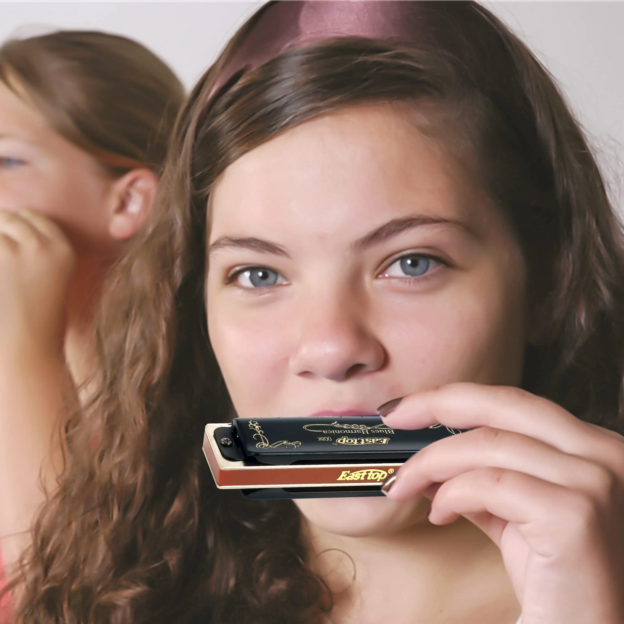 East top 10 Holes Diatonic Blues Harmonica for Beginners and Professional Players with a Black Case (Key of LOW F) - Image 2