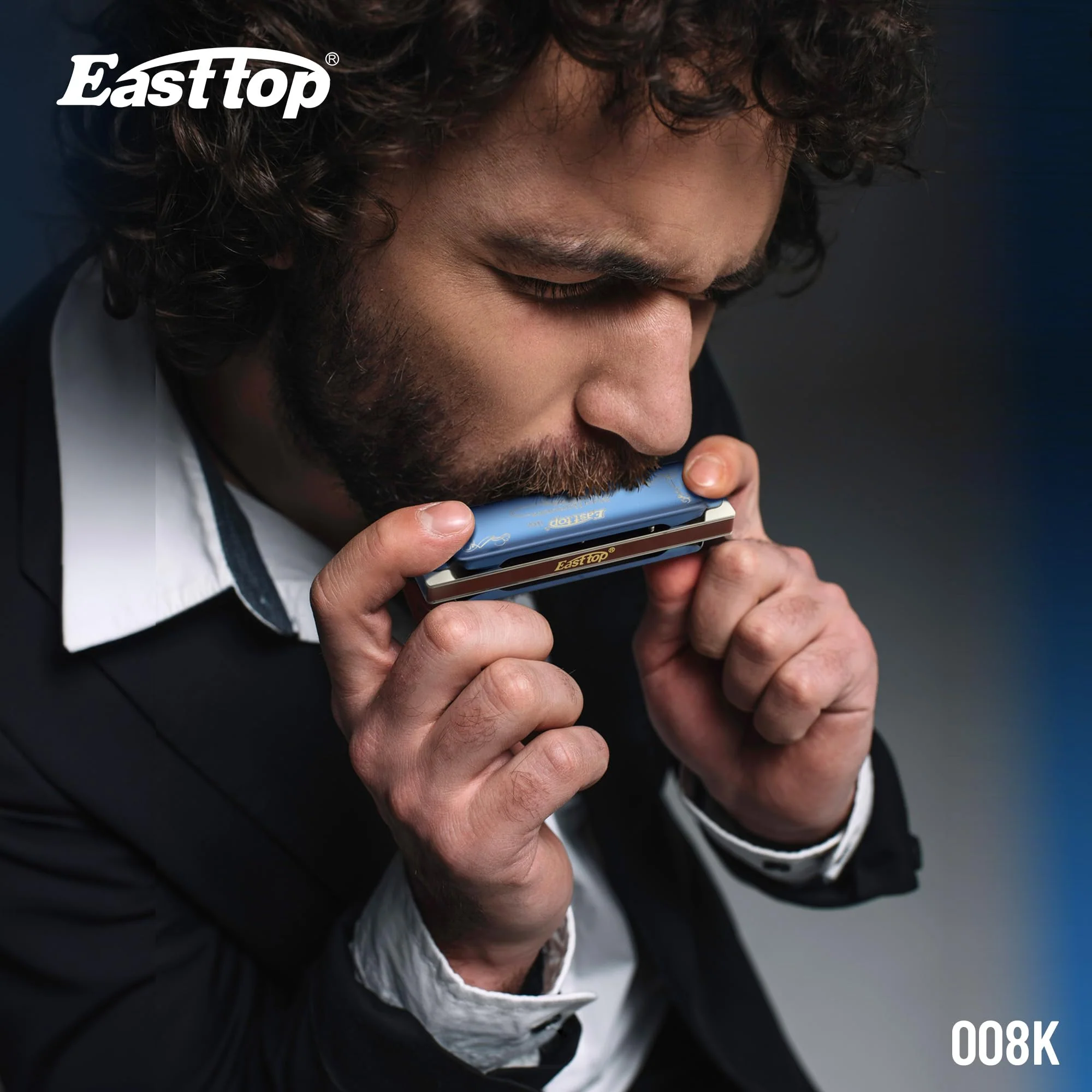 East top Diatonic Harmonica Key of F#, 10 Holes 20 Tones 008K Diatonic Mouth Organ Harmonica with Blue Case, Standard Harmonica For Adults, Professionals and Students - Image 7