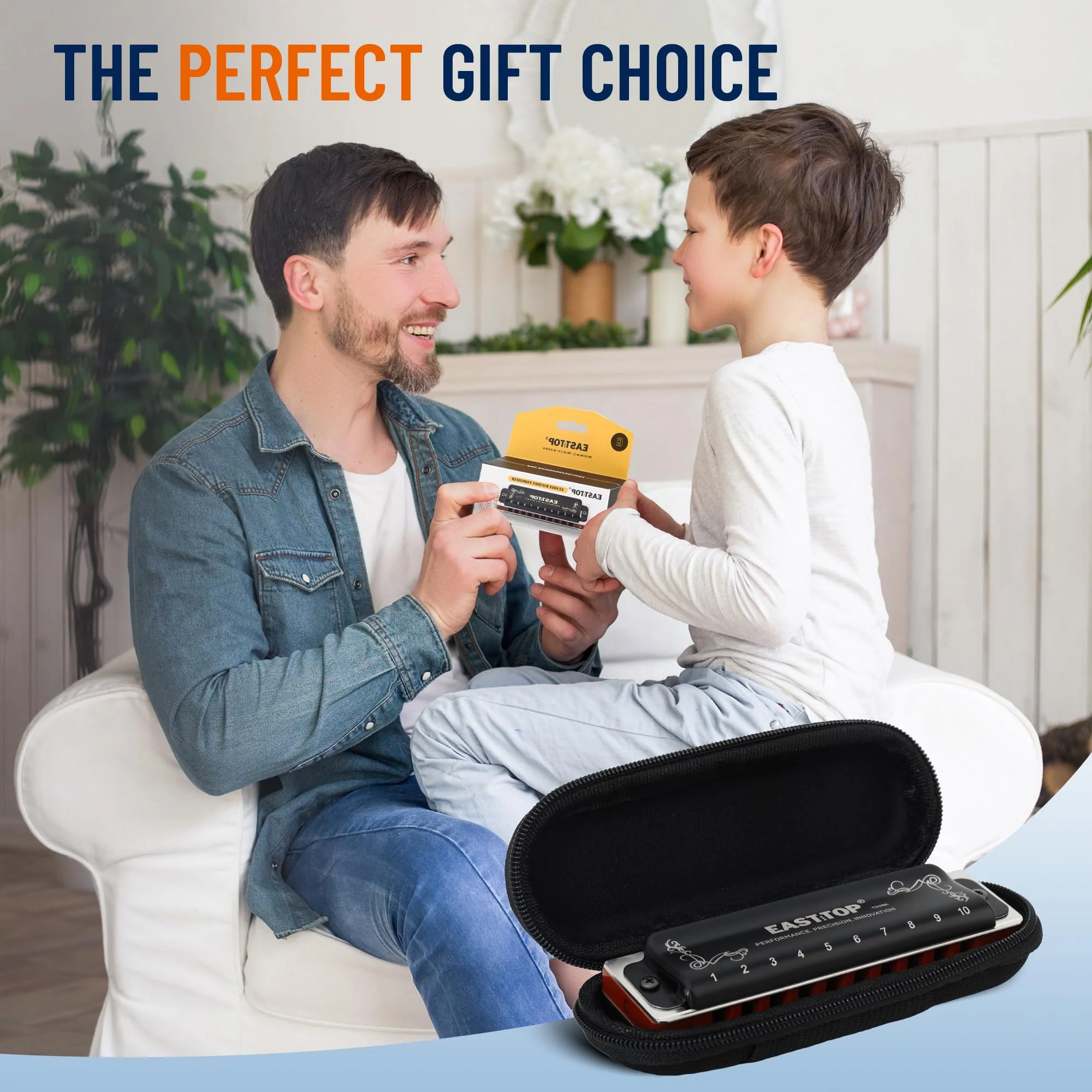 East top Harmonica C, Updated Diatonic Blues Deluxe Harmonica C Key 10 Holes 20 Tones Professional Diatonic Mouth Organ, harmonica for Adults, Professionals, Beginners and Students as gift black - Image 6