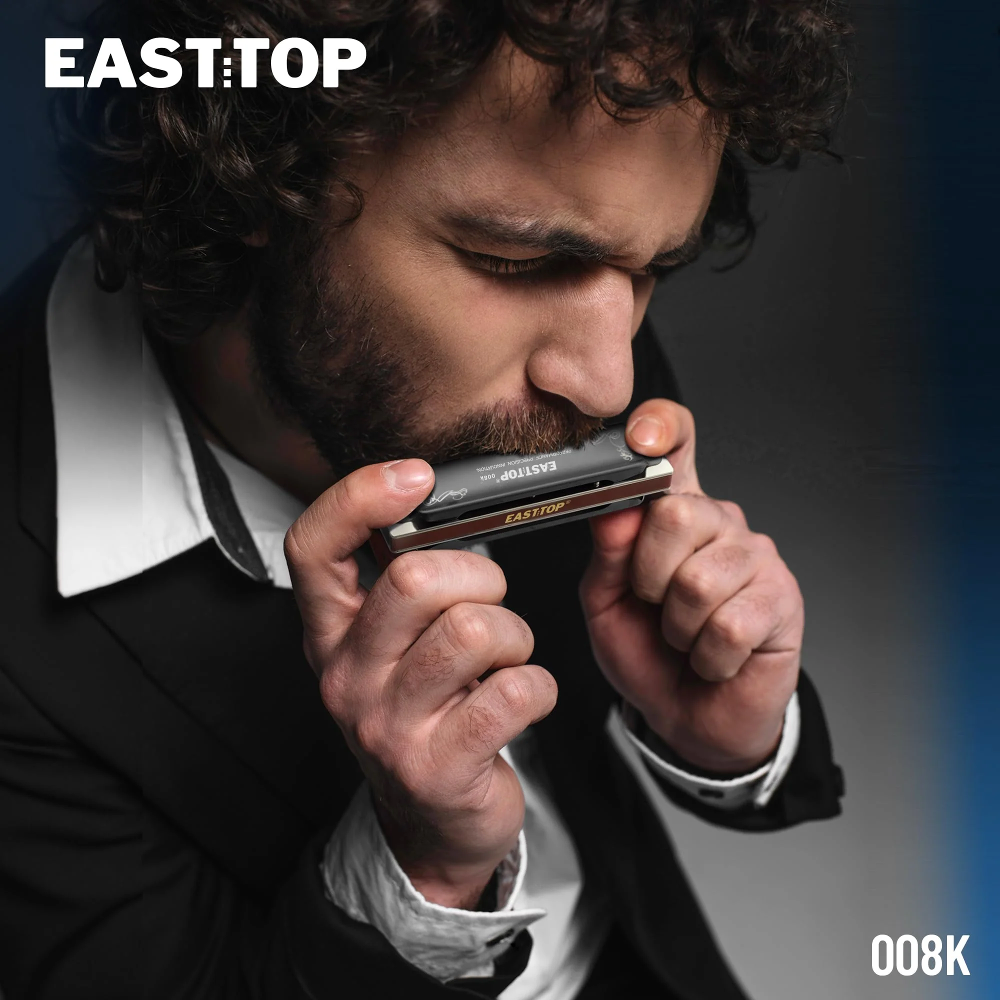 East top Harmonica C, Updated Diatonic Blues Deluxe Harmonica C Key 10 Holes 20 Tones Professional Diatonic Mouth Organ, harmonica for Adults, Professionals, Beginners and Students as gift black - Image 7