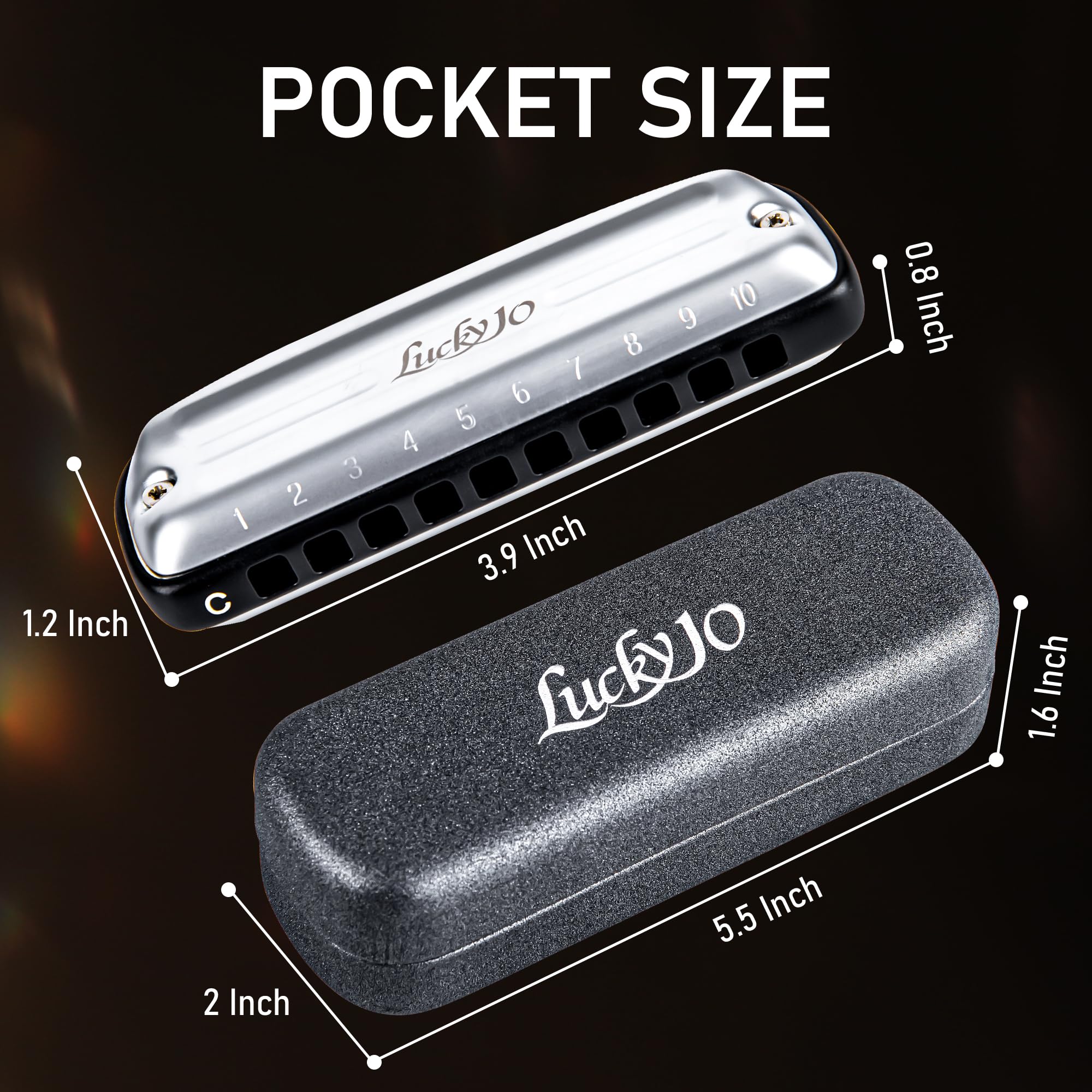 East top Lucky 10 Harmonica, Professional 10 Holes Mouth Organ For All Levels Adults, Professionals and Players - Image 3