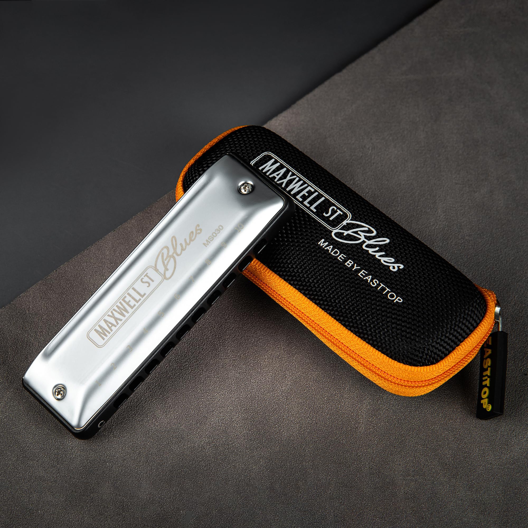 East top MAXWELL ST Blues Harmonica C, Professional Overblow and Bending 10 Holes MS030 Mouth Organ For All Levels Adults, Professional Players and Students MS030-C - Image 5