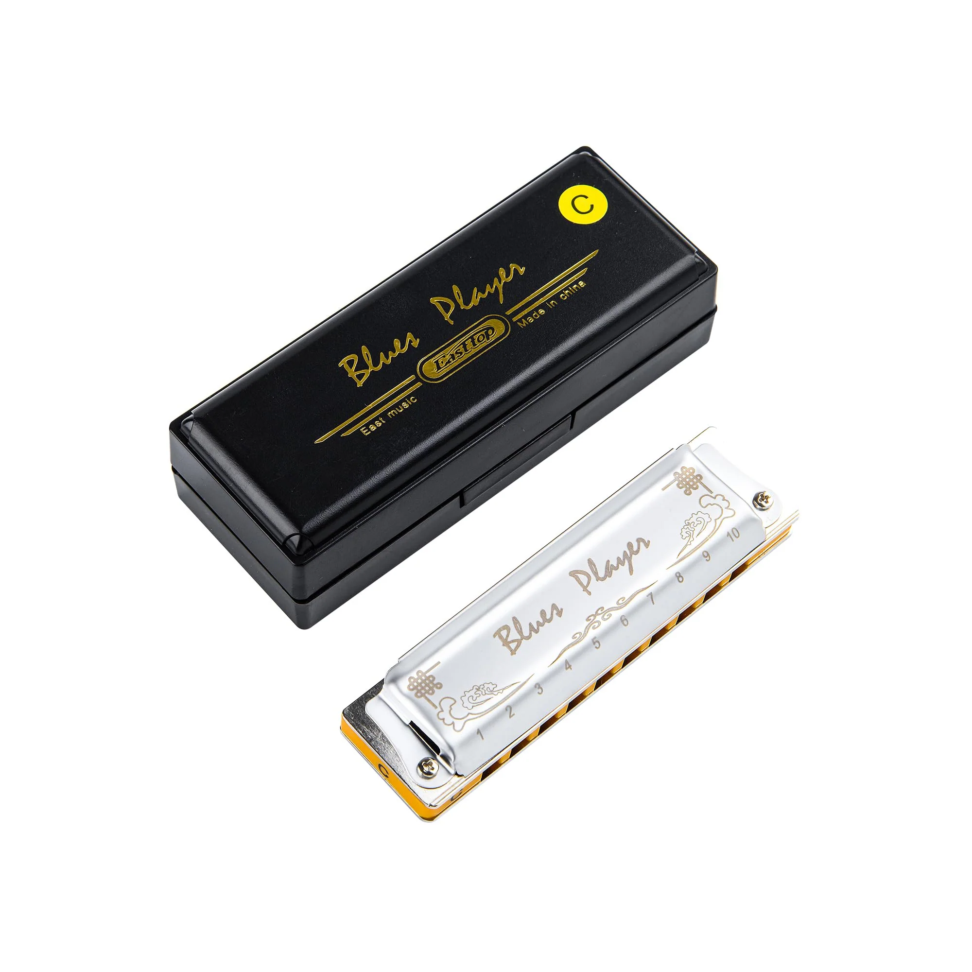 East top Upgrade Diatonic Blues Harmonica,10 Hole Diatonic harmonica,Blues Player 2.0 Mouth Organ Harmonica, Deluxe Harmonicas For All Levels, Professionals and Students Silver2-C - Image 3