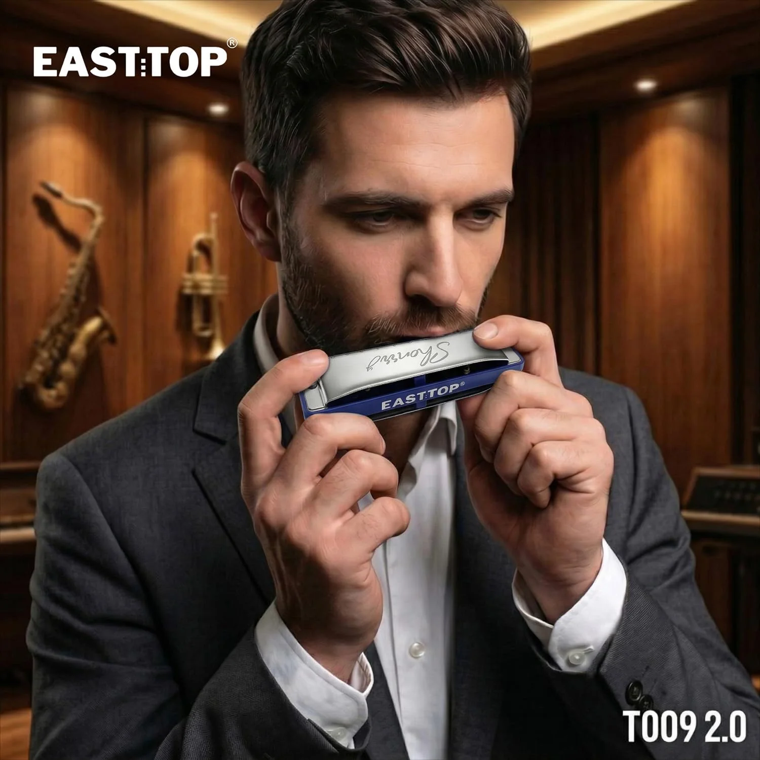 EAST TOP Upgraded Blues Harmonica Key of C, Professional Diatonic Mouth Organ 10 Holes 20 Tones T009 2.0 for All Level's Players BLUE-C - Image 7