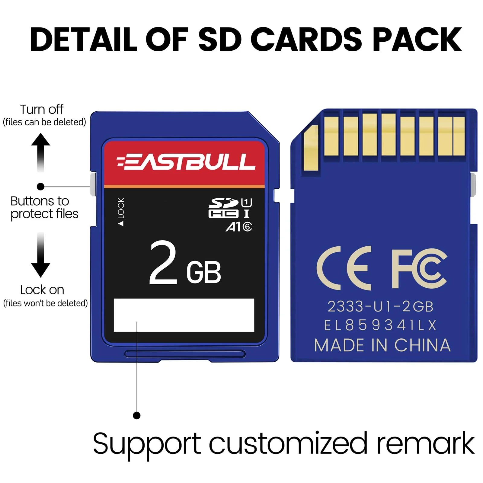 EASTBULL 5-Pack of SD Card 2GB Class 6 SD Card U1 V30 SDHC Memory Card 5-Pack for Camera, Full HD Video, with 5 Mini Cases (2 GB, 5 Pack) SD 2GB U1 5Units - Image 3