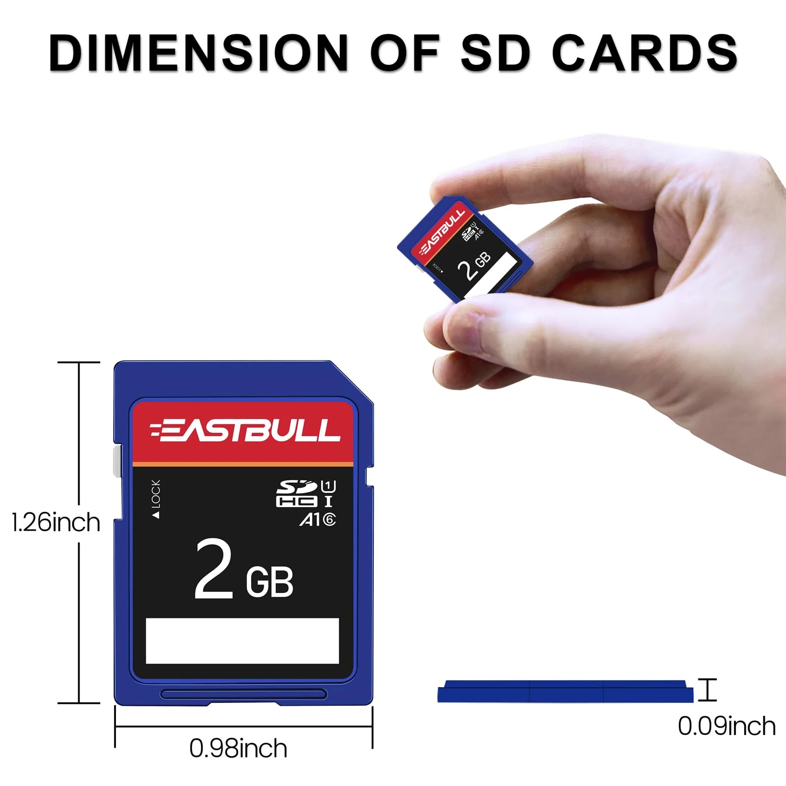 EASTBULL 5-Pack of SD Card 2GB Class 6 SD Card U1 V30 SDHC Memory Card 5-Pack for Camera, Full HD Video, with 5 Mini Cases (2 GB, 5 Pack) SD 2GB U1 5Units - Image 4