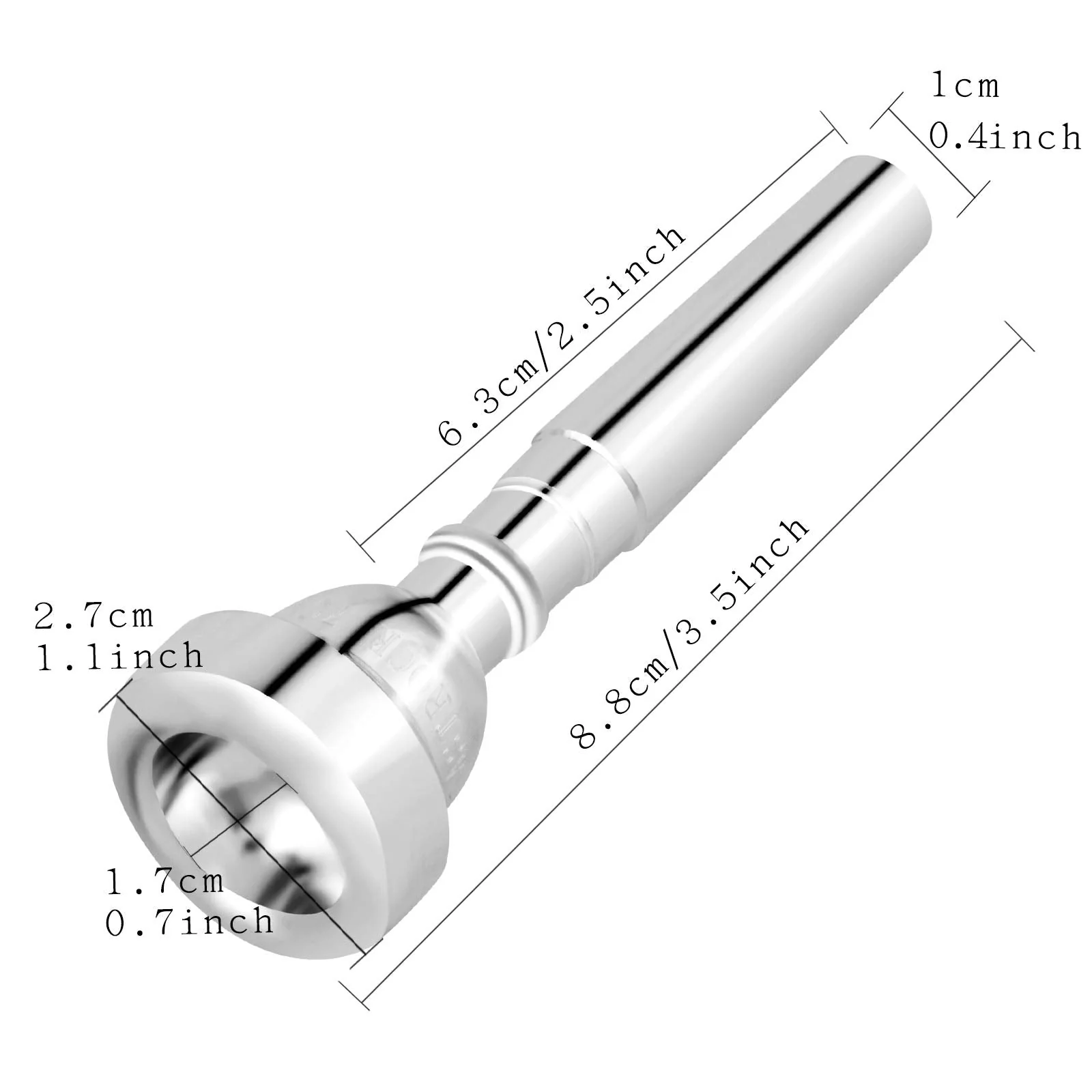 EastRock 5C Trumpet Mouthpiece Silver Plated Bb Trompeta Mouthpiece Trumpet Instrument Accessories Vacuum Packed - Image 4