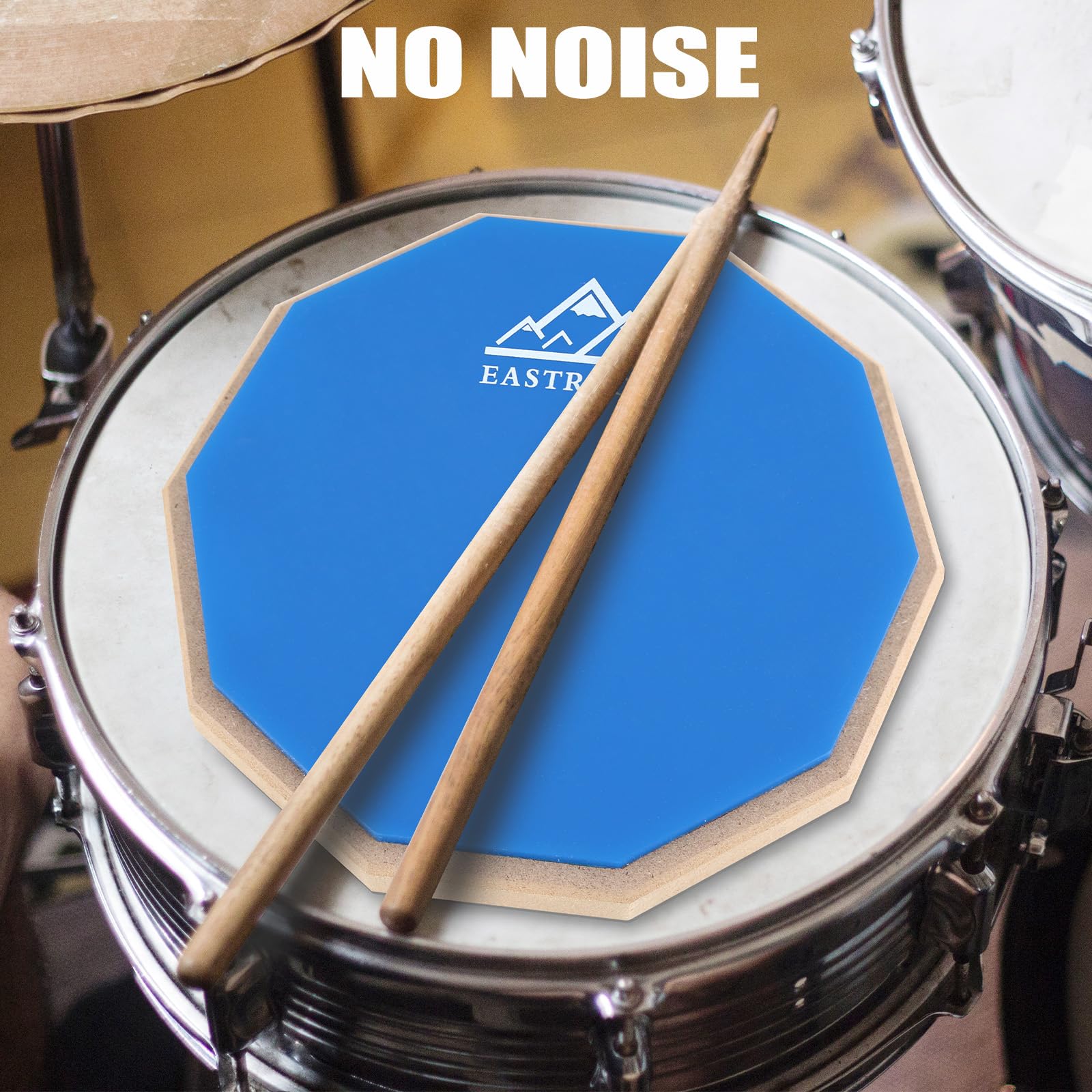 EASTROCK 8 Inches Practice Drum Pad, Double Sided Drum Pad, Silicone Dumb Drum for Beginners,Blue blue 8 inches - Image 3