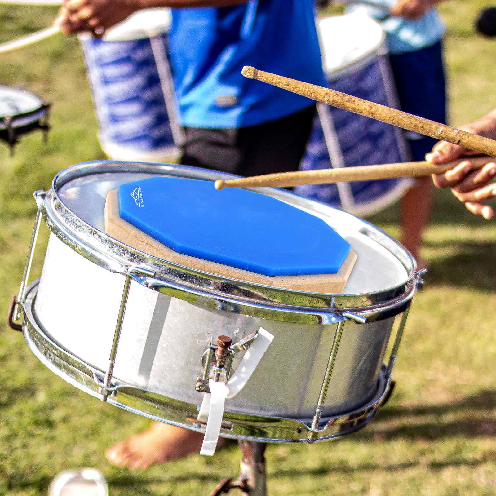 EASTROCK 8 Inches Practice Drum Pad, Double Sided Drum Pad, Silicone Dumb Drum for Beginners,Blue blue 8 inches - Image 7