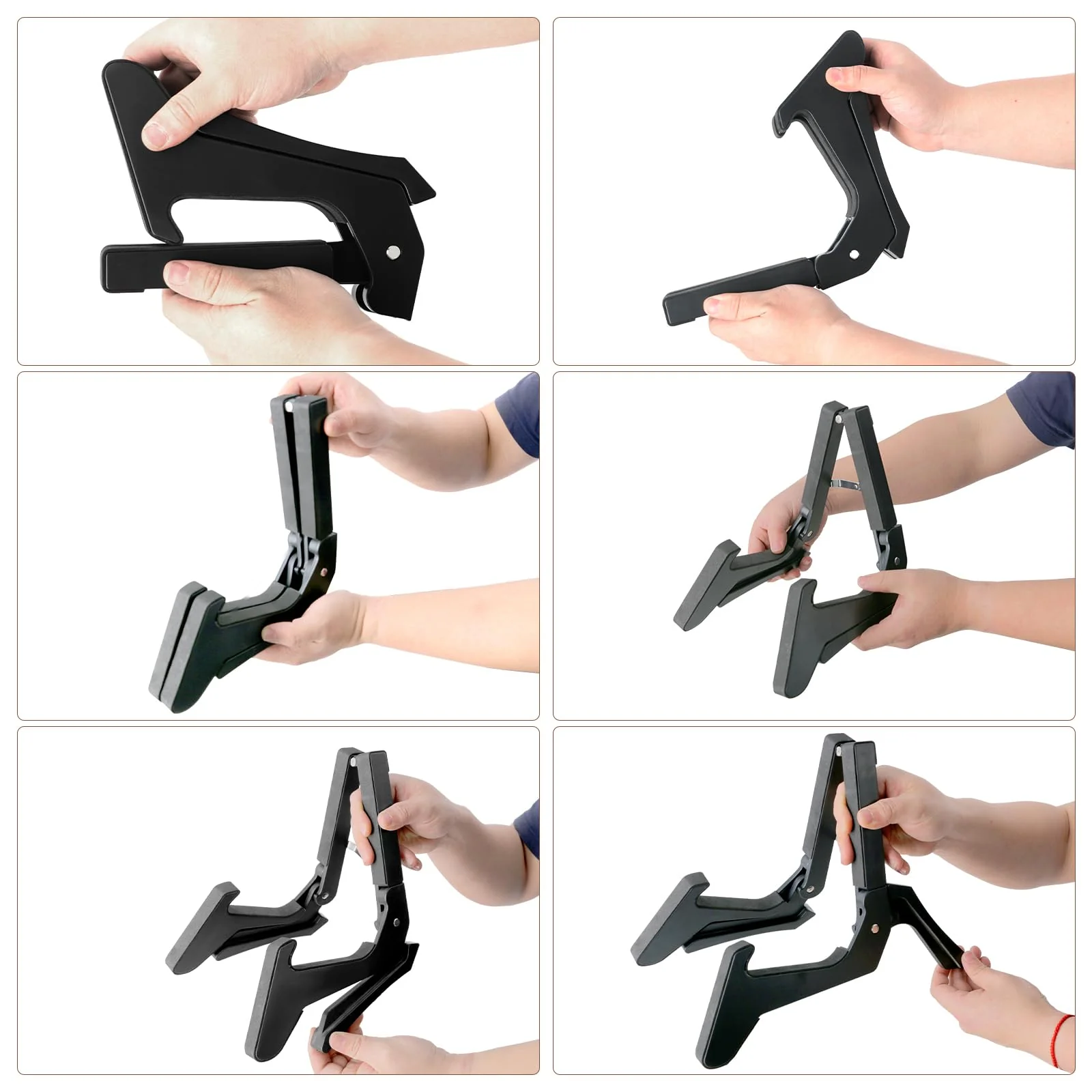 EASTROCK Folding Ukulele Stand ABS Stand for Mandolins/Violins Adjustable Portable Instrument Stand for Ukulele Accessories Mini Guitar Stand for Small Musical Instruments Concert Soprano/Tenor Ukulele/Banjo - Image 6