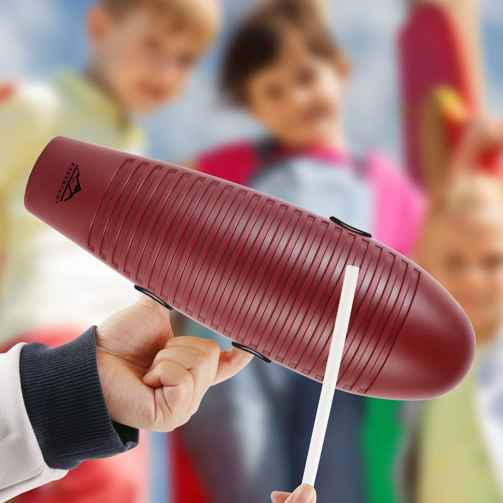 EASTROCK Guiro Instrument 3.9"x13" Fish Shaped Latin Percussion Instrument with 2 Scrapers Guiro Instrument Musical Training Tool for Beginners and Professional Band Accompaniment Large Redbrown - Image 5