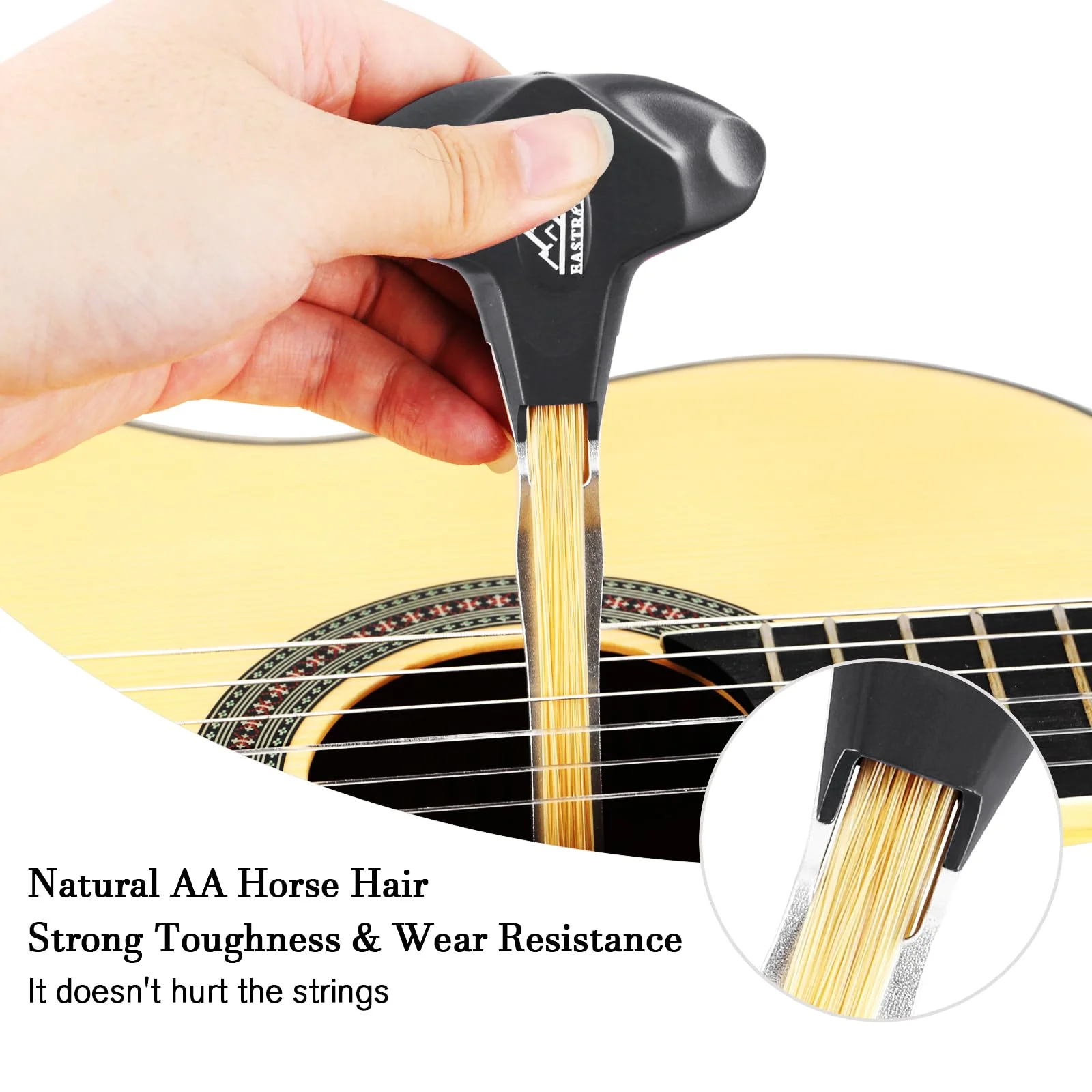 EASTROCK Guitar Bow, 2-in-1 Real Horsehair Guitar Bow for Acoustic, Create Violin & Cello-Like Sounds, Christmas Birthday Gift for Guitar Player and Music Lover, Long Black - Image 3