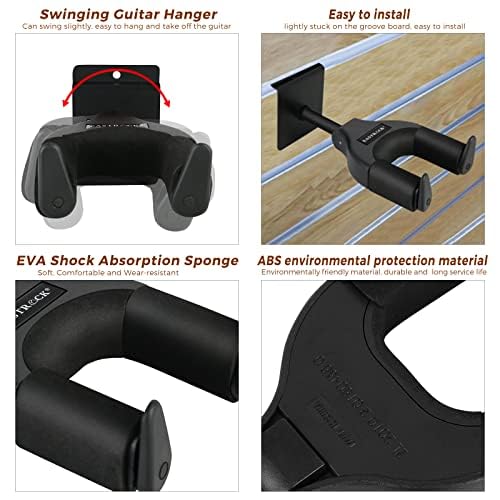 EASTROCK Guitar Wall Mount Hanger Auto Lock,Guitar Hanger Wall Hook Holder Stand for Acoustic, Electric, Classical, Bass Guitar Stand，Guitar Accessories (darkD) darkD - Image 7
