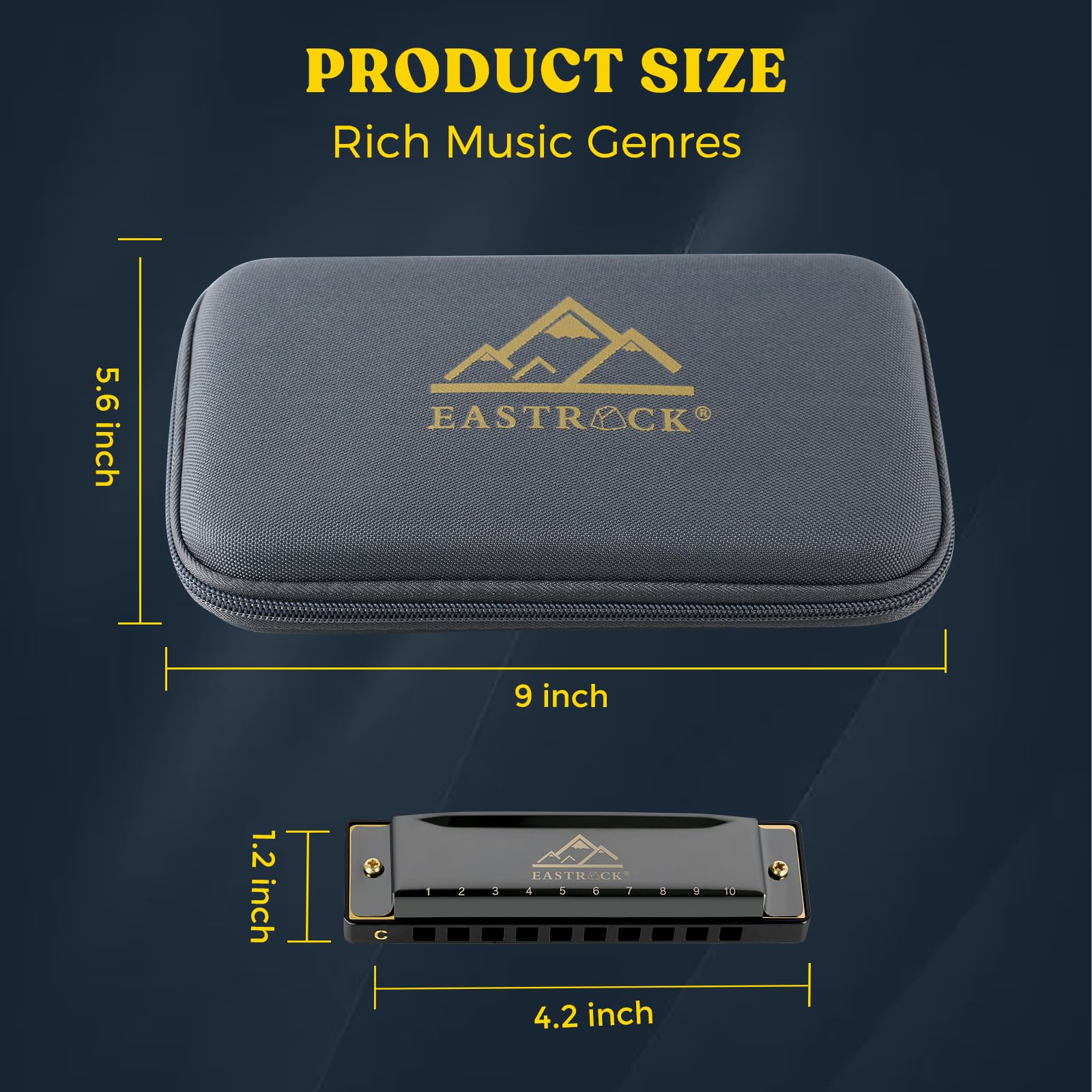 EASTROCK Harmonica Set of 7, 10 Holes Blues Harp Mouth Organ Harmonica Set with 7 keys, C D E F G A Bb Key, Diatonic Harmonica for Professional Player, Beginner, Students gifts, Adult, Friends, Gift 7key-bk - Image 2