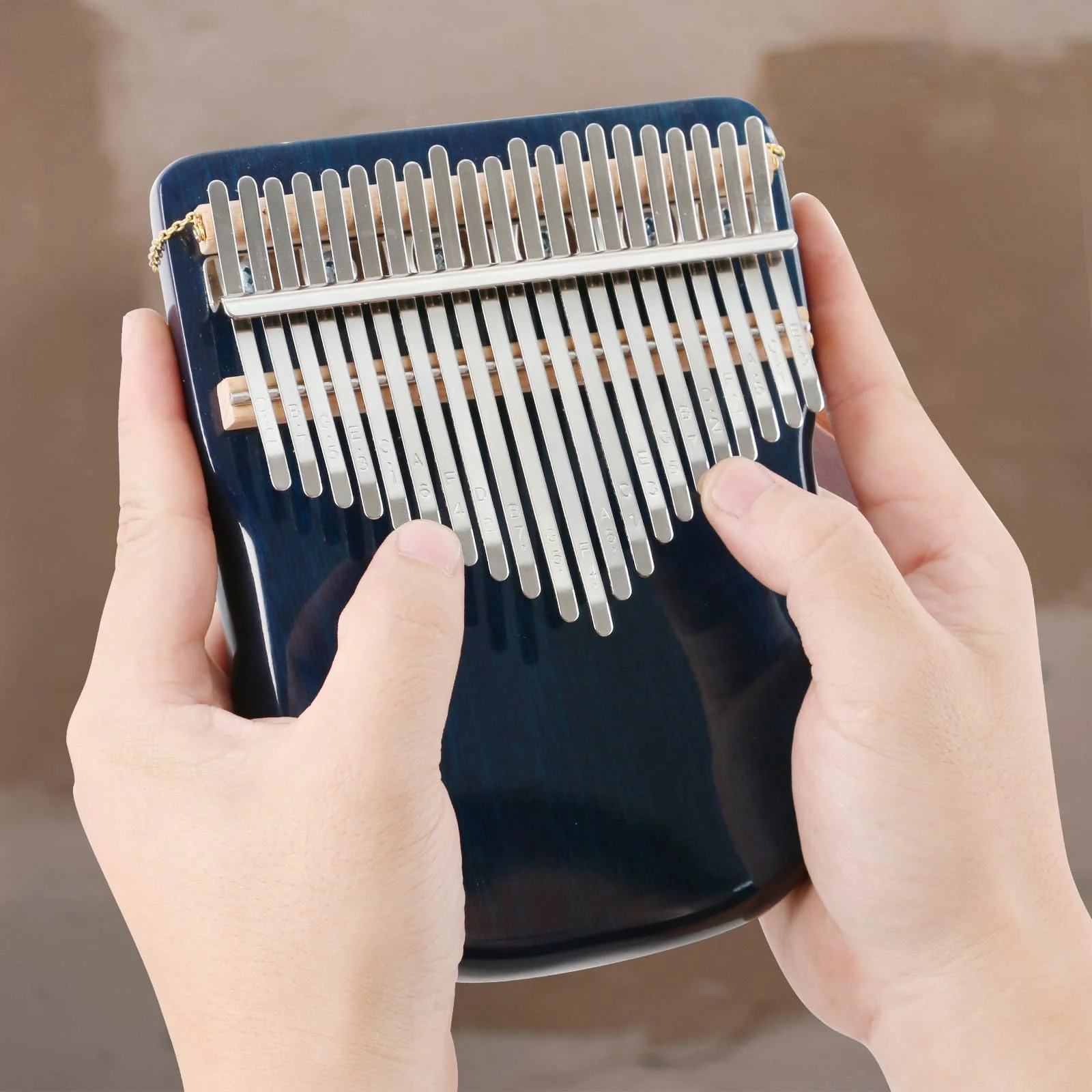 EASTROCK Karimba Thumb Piano 21 key Sapele solid wood Flat-board Portable Mbira Finger Piano with Study Instruction and Tune Hammer Wood Kalimba Gift for Adults Beginners Professiona - Image 7