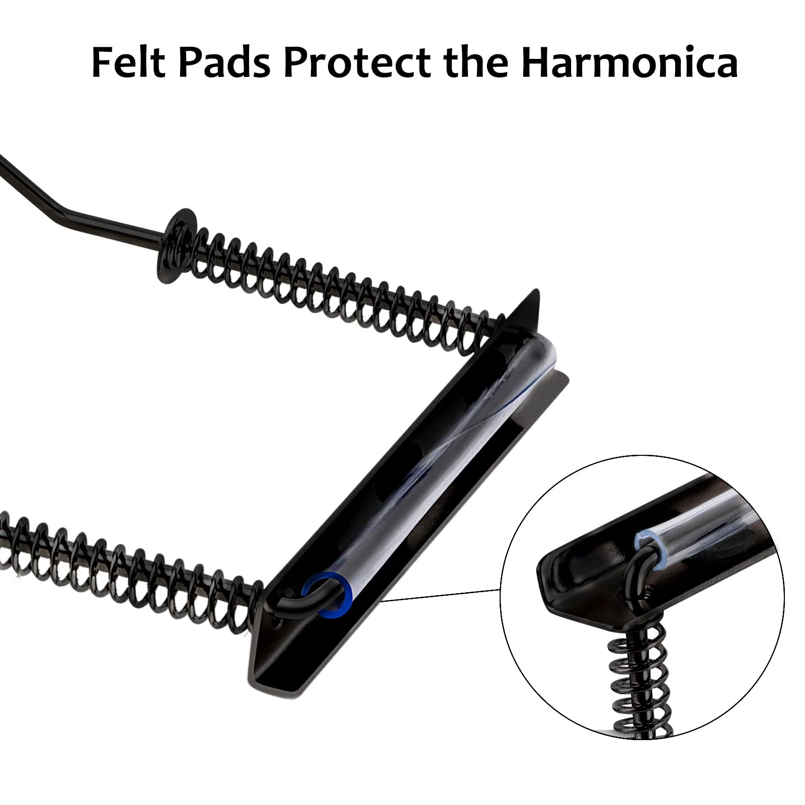 EASTROCK Professional Harmonica Holder - 10 Hole, Adjustable Neck Brace, Hands-Free, Black 10 Hole Black - Image 5