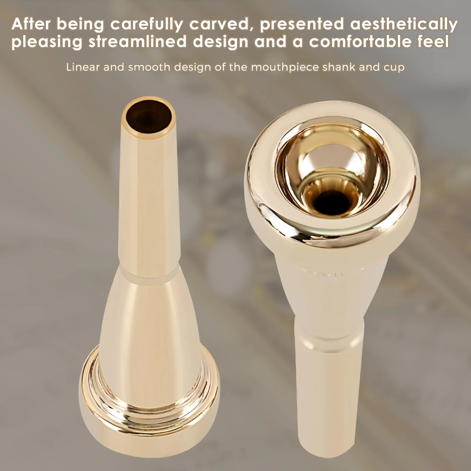 EASTROCK Trumpet Mouthpiece 3C Gold Plated Bullet Shape Vaccum Package 3C-Z - Image 5