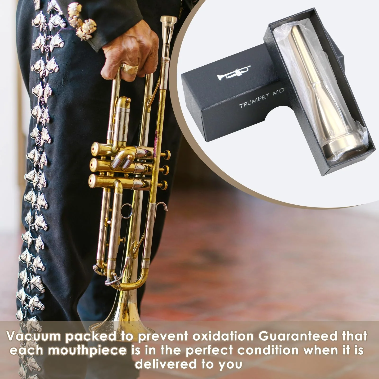 EASTROCK Trumpet Mouthpiece 3C Gold Plated Bullet Shape Vaccum Package 3C-Z - Image 7