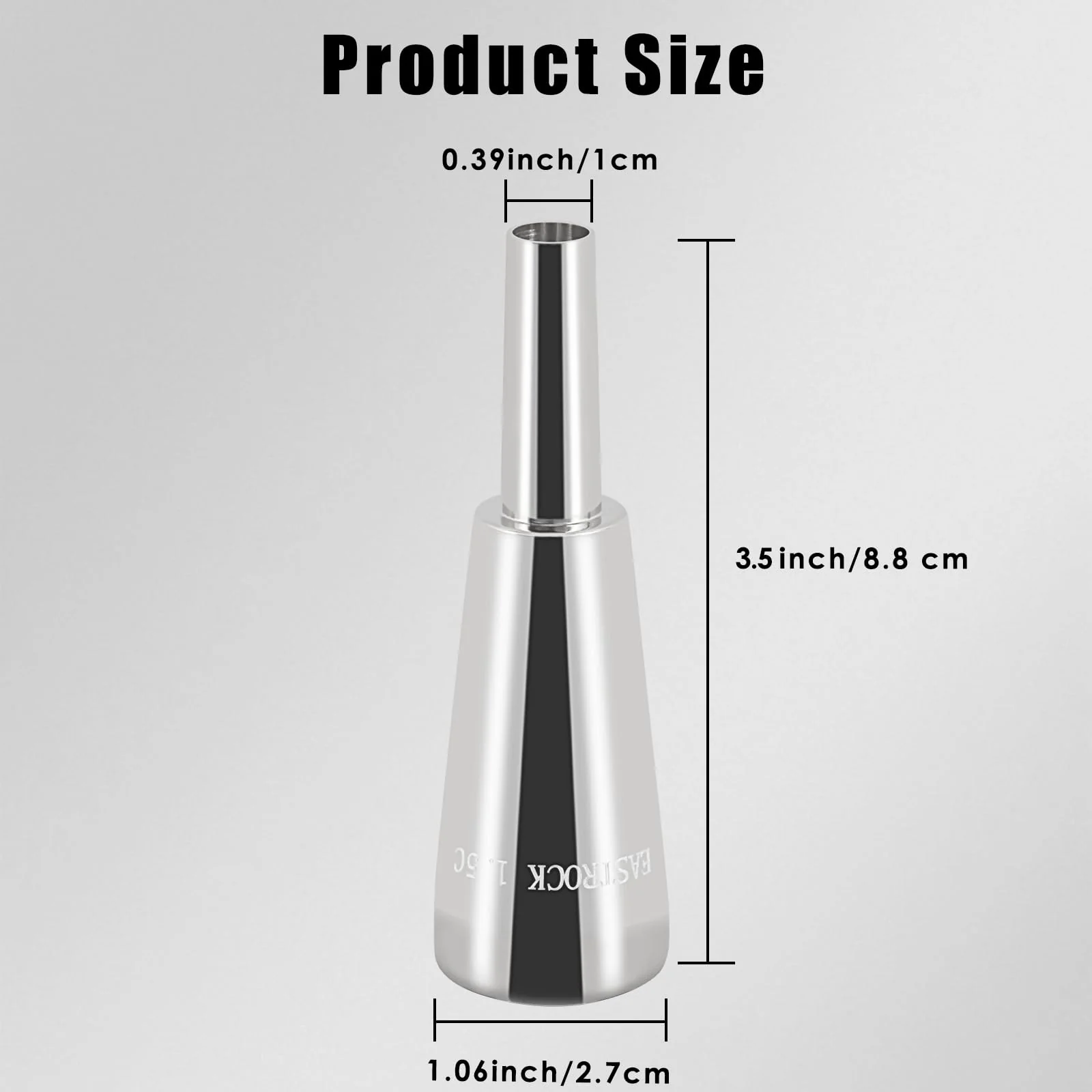 EASTROCK Trumpet Mouthpiece1.5C Trumpet Mouthpiece Brass Bullet Shape Instrument Accessories Silver - Image 2