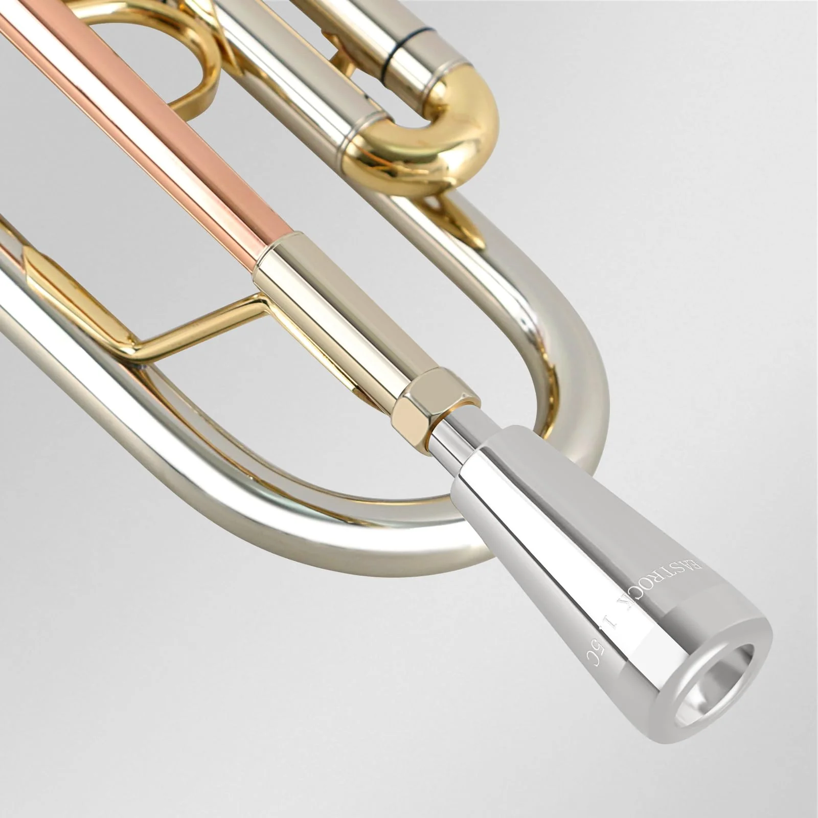 EASTROCK Trumpet Mouthpiece1.5C Trumpet Mouthpiece Brass Bullet Shape Instrument Accessories Silver - Image 4