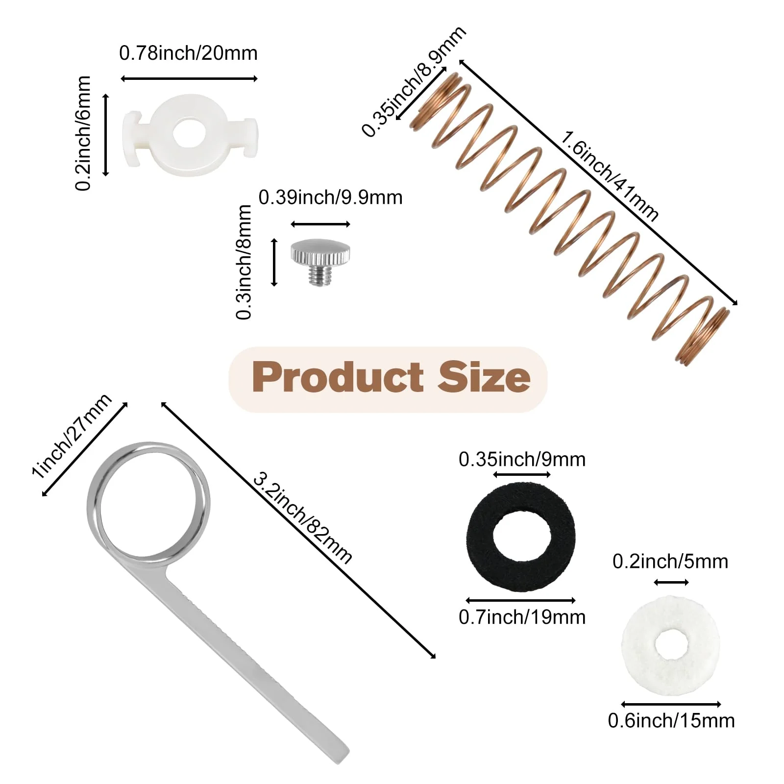 EASTROCK Trumpet Repair Kit Trumpet Finger Buttons Trumpet Parts 1Set Trumpet Piston Repair Tool - Image 3