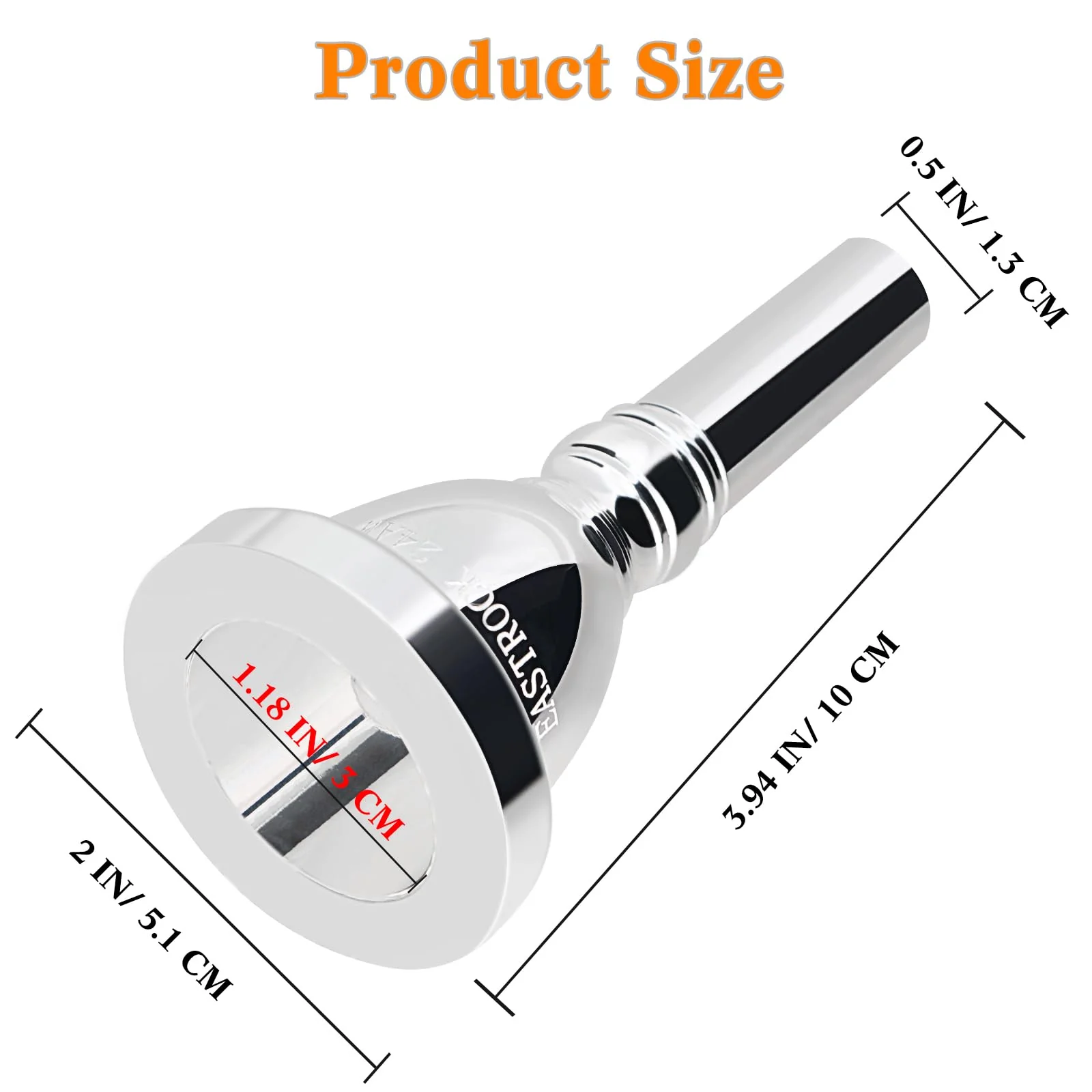 Eastrock Tuba Mouthpiece,Music Mouthpiece,Tuba Player Replacement Tuba Parts，Tuba Mouthpiece Accessories - Image 2