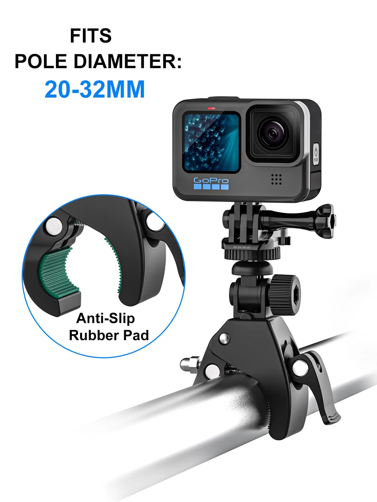 Easy Installation Adjustable Crossbow Gun Scope Camera Clamp Mount with 1/4 Thread for Gopro Hero Session Fixation - Image 2