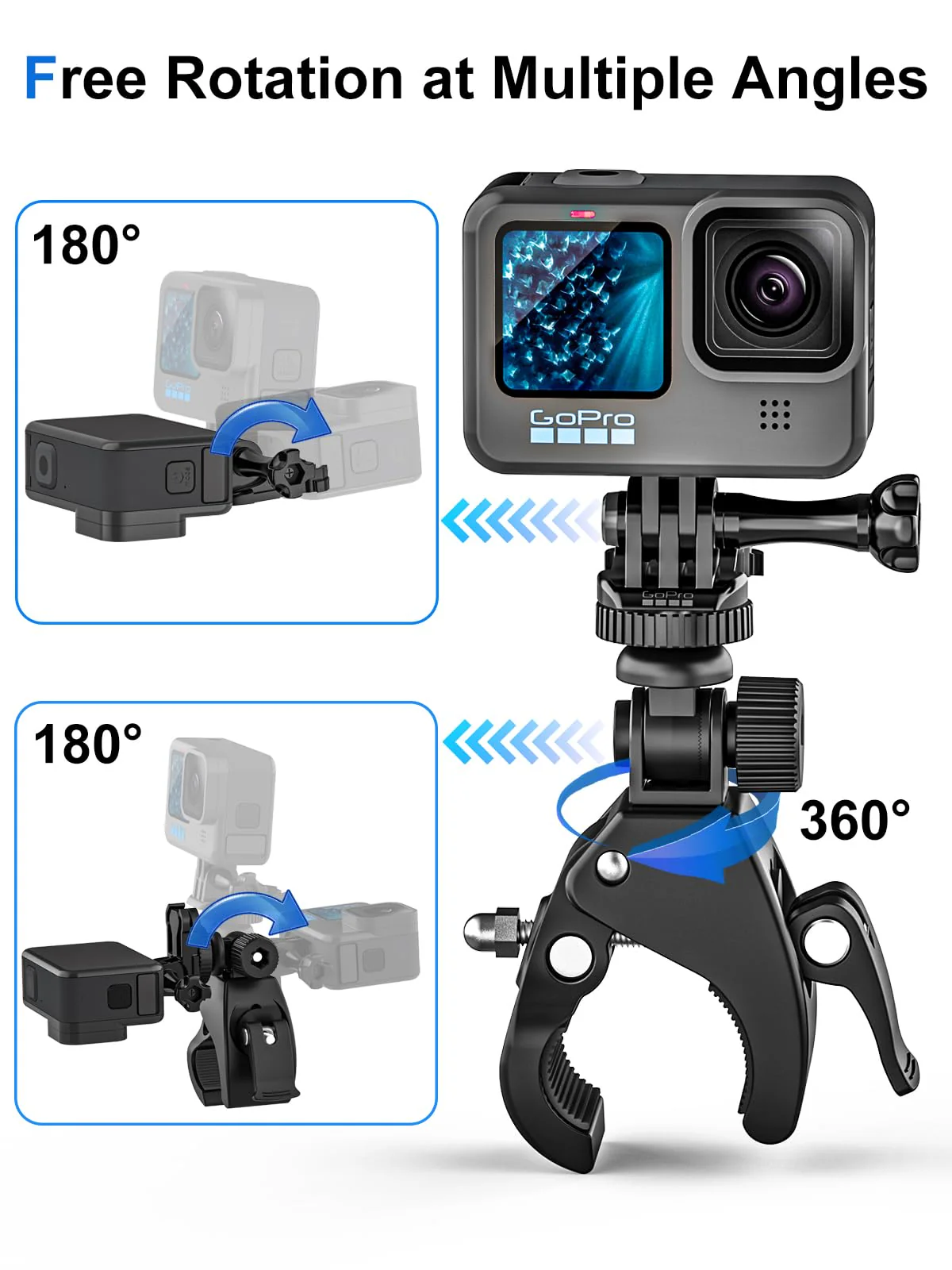 Easy Installation Adjustable Crossbow Gun Scope Camera Clamp Mount with 1/4 Thread for Gopro Hero Session Fixation - Image 3