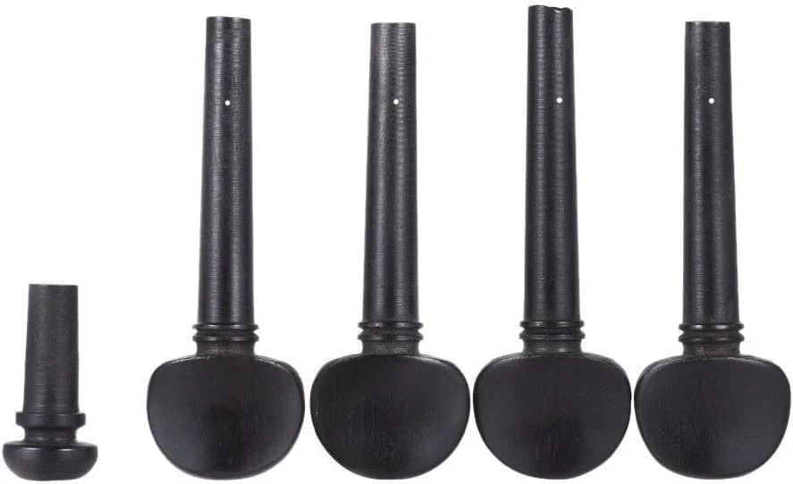 Ebony 5Pieces Violin Tuning Pegs Endpin Set for 4/4 Violin Fiddle Part Replacement - Image 3