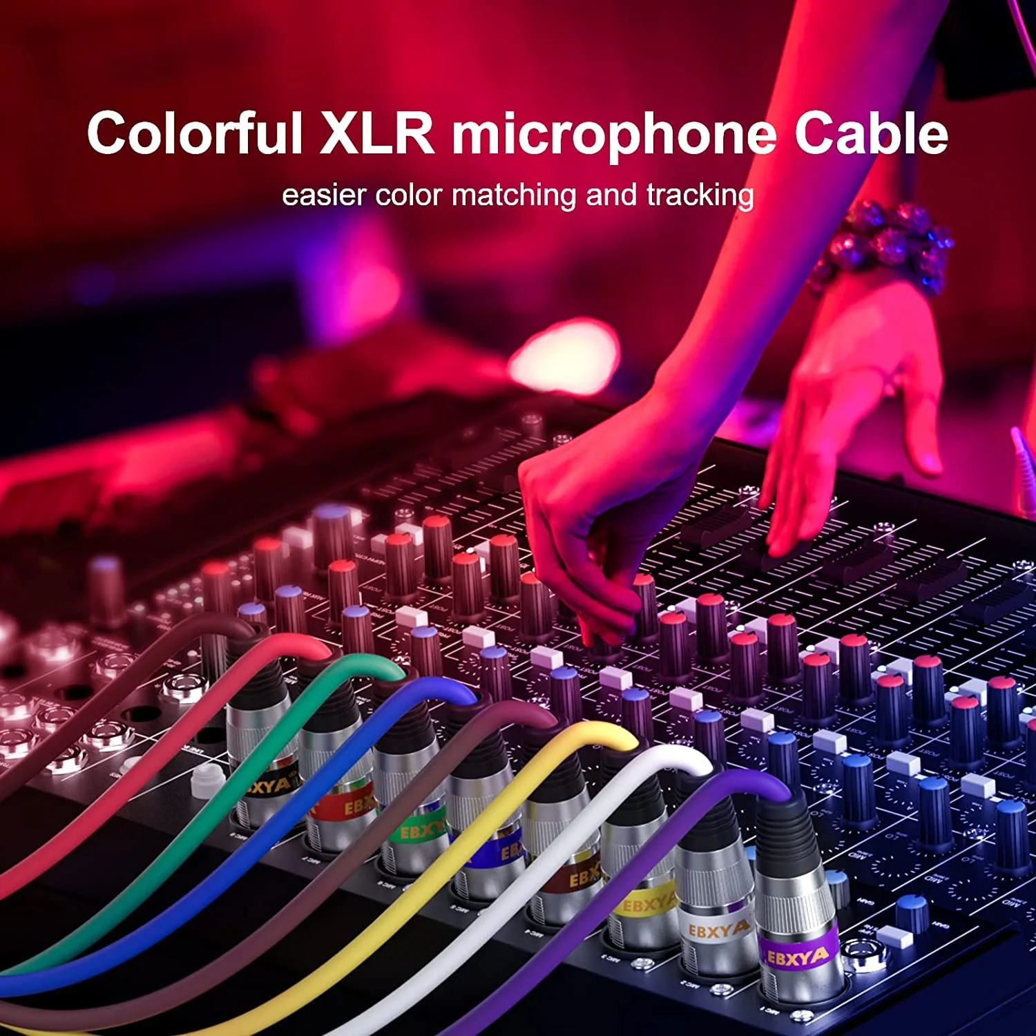 EBXYA XLR Cable 2ft 10 Pack 3 Pins Balanced XLR Microphone Cable Male to Female Suitable for Audio Mixer, Speaker Systems, Radio Station 10 Colors - Image 6