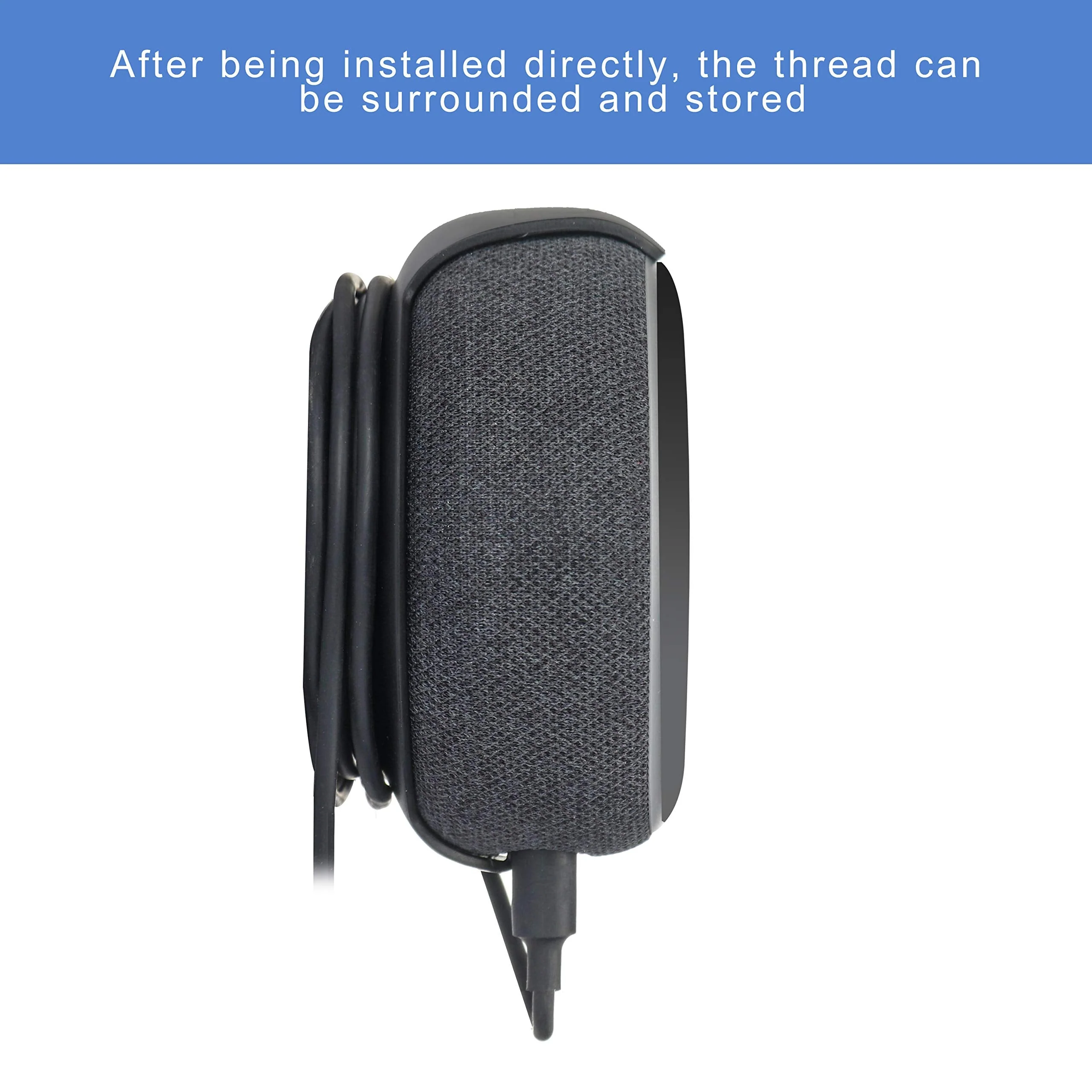 Echo Dot Wall Mount Holder for 3rd Generation, Built-in Cable Management Space-Saving Accessories for Dot(3rd Gen) Smart Speakers, with Sticking Tape and Drill Nail-Black Black - Image 3