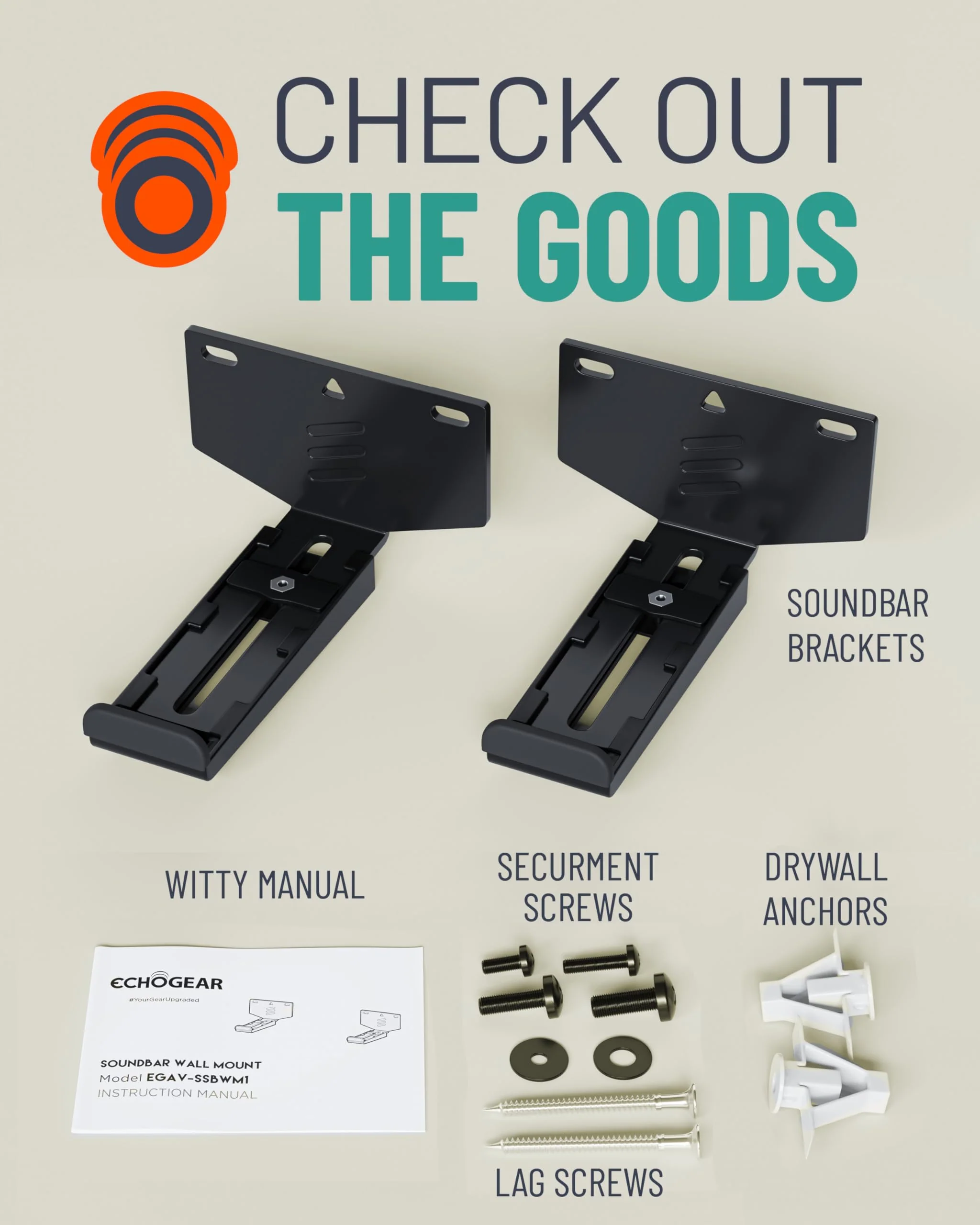 ECHOGEAR Soundbar Wall Mount Bracket - Works with All Soundbars Including Samsung, Vizio, LG, & More - Depth Adjustable for Dolby Atmos Soundbars - Image 8
